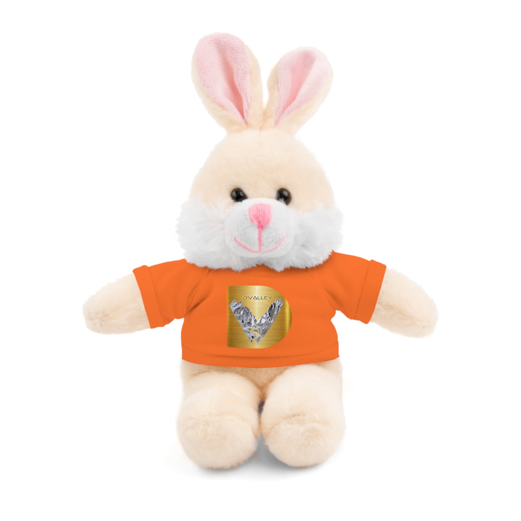 Teddy Bear with 'D'Valley' Gold Heart Tee — Cute Plush Gift for Kids & Loved Ones