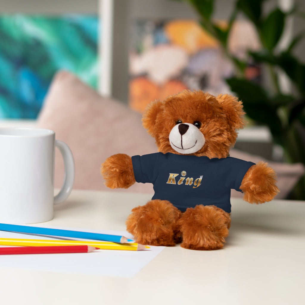 KindKing Teddy Bear with 'KindKing' Tee – Plush Stuffed Animal Gift