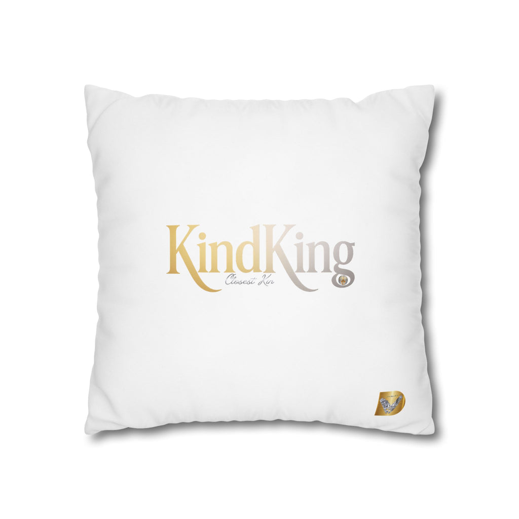 KindKing Gold Script Pillowcase – Decorative Square Accent Pillow Cover