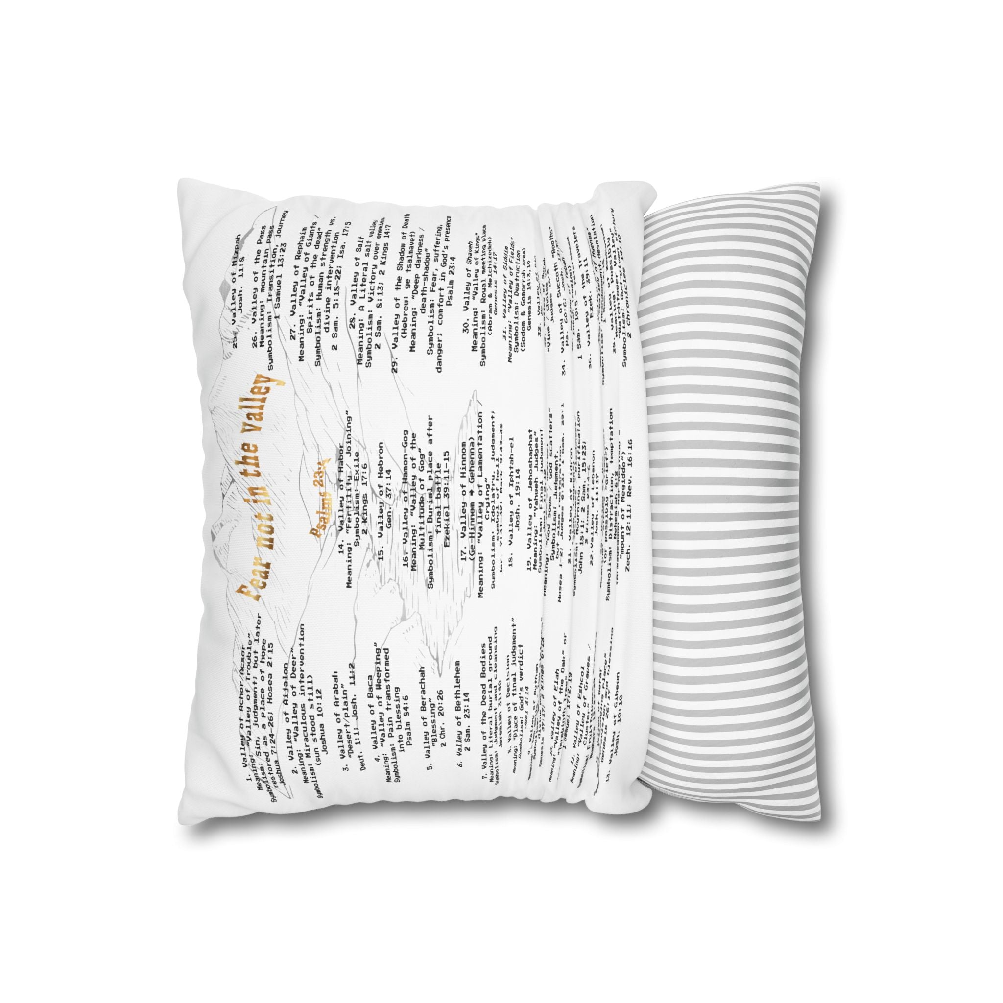Psalm 23:4 Inspirational Throw Pillow — “Fear Not in the Valley” Decorative Square Pillowcase