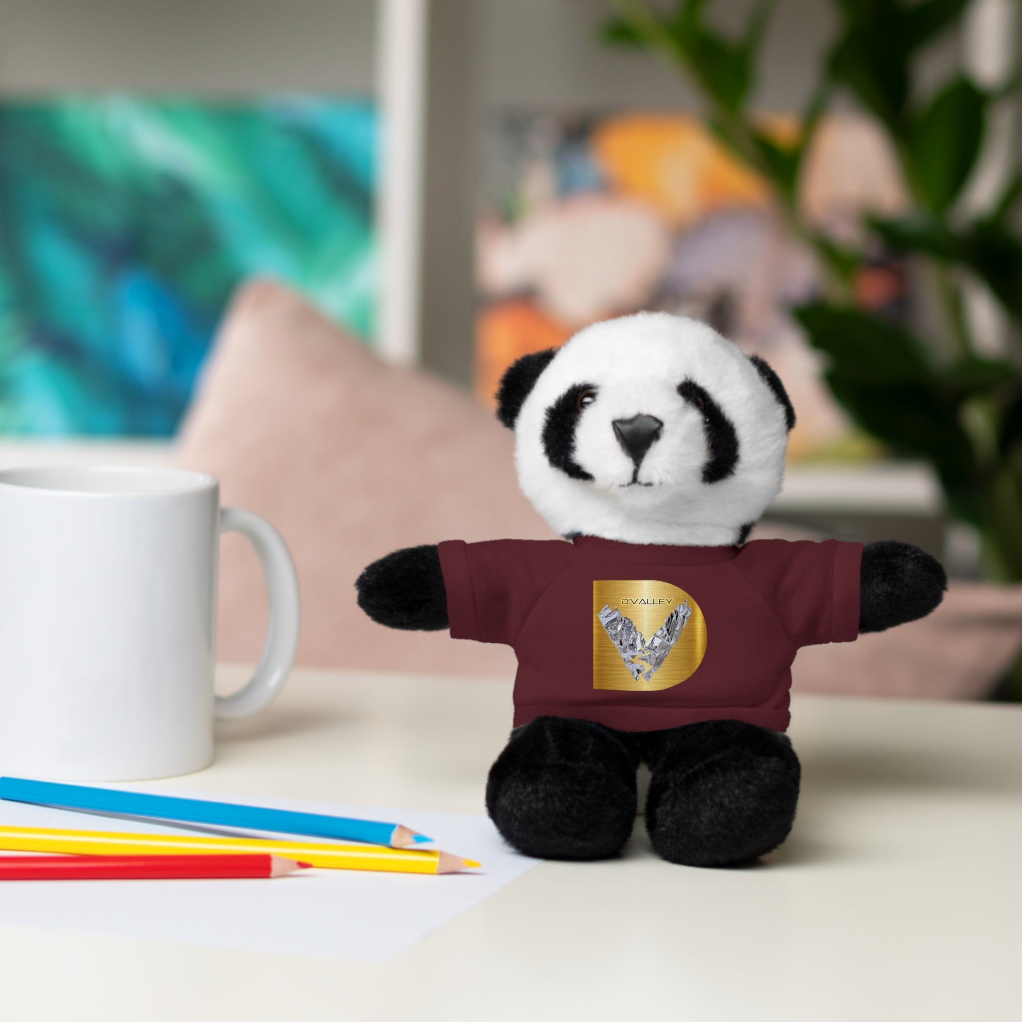 Teddy Bear with 'D'Valley' Gold Heart Tee — Cute Plush Gift for Kids & Loved Ones