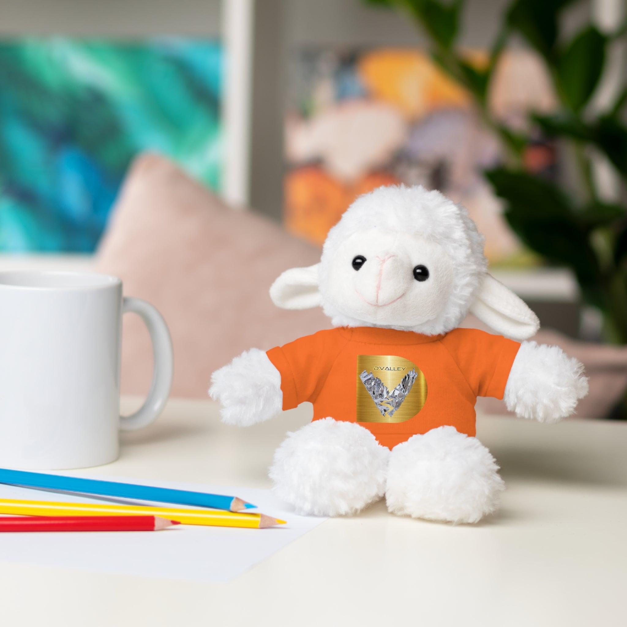 Teddy Bear with 'D'Valley' Gold Heart Tee — Cute Plush Gift for Kids & Loved Ones
