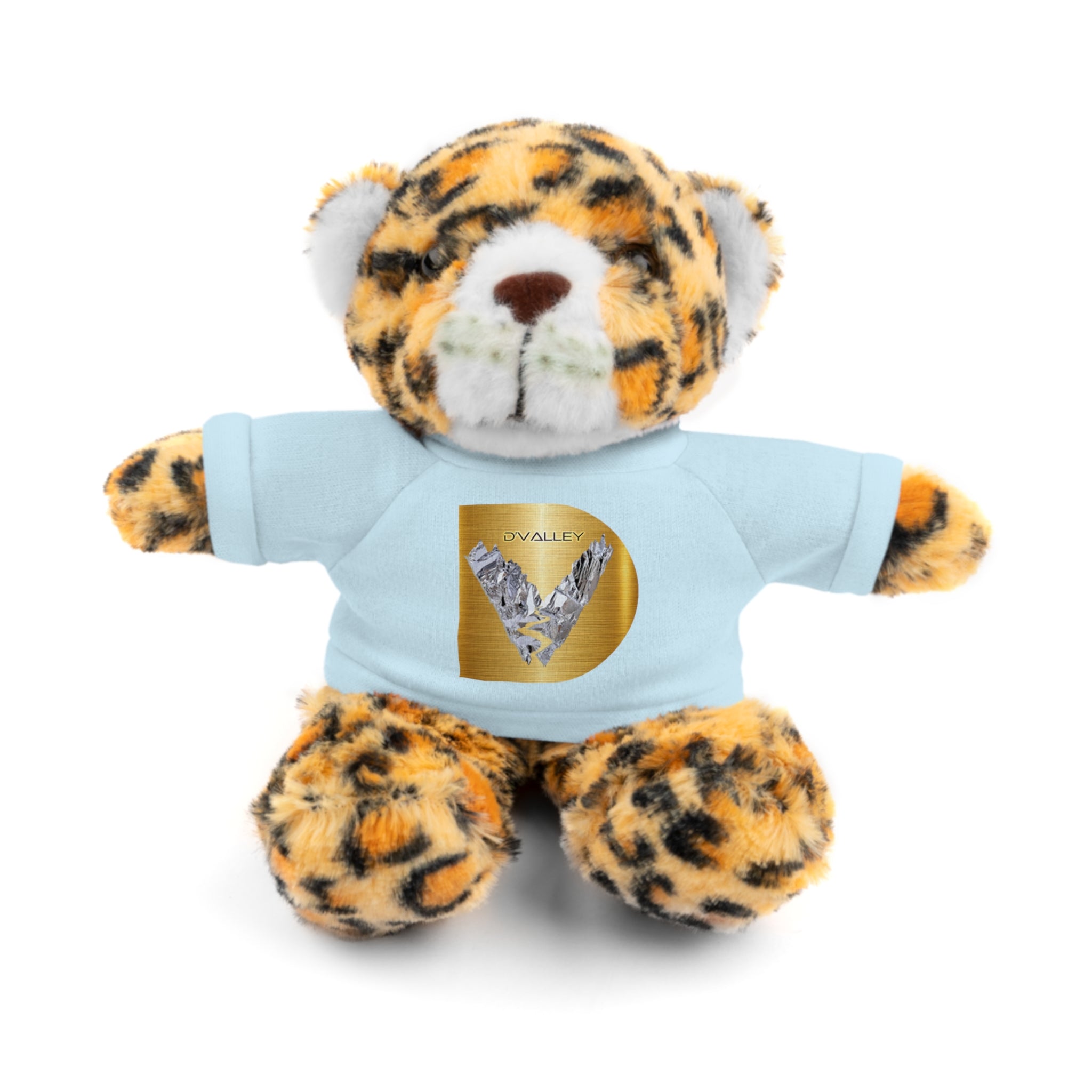 Teddy Bear with 'D'Valley' Gold Heart Tee — Cute Plush Gift for Kids & Loved Ones