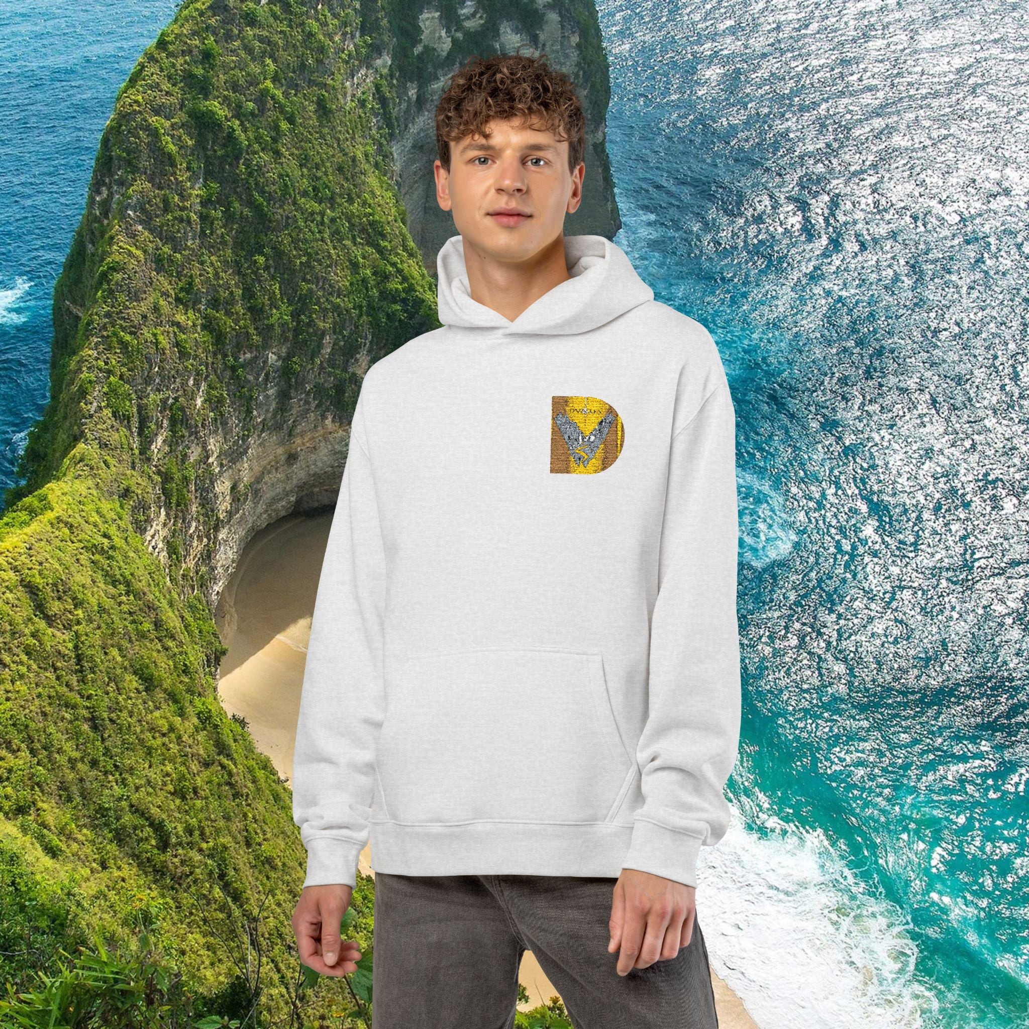 Gold Sequin D Initial Hoodie — Personalized Letter Pullover