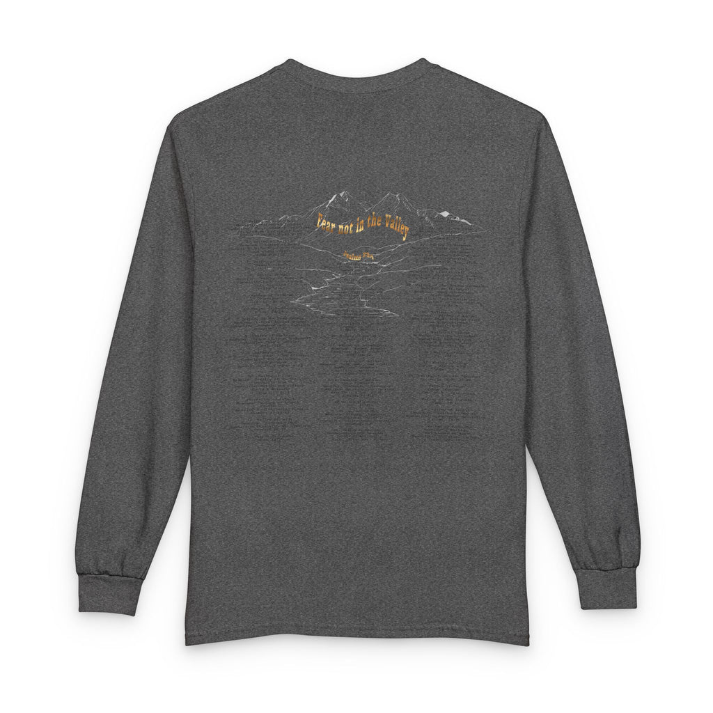 Long Sleeve — "Psalm 23:4 Fear Not in the Valley” Graphic Tee (Song Lyrics Back)