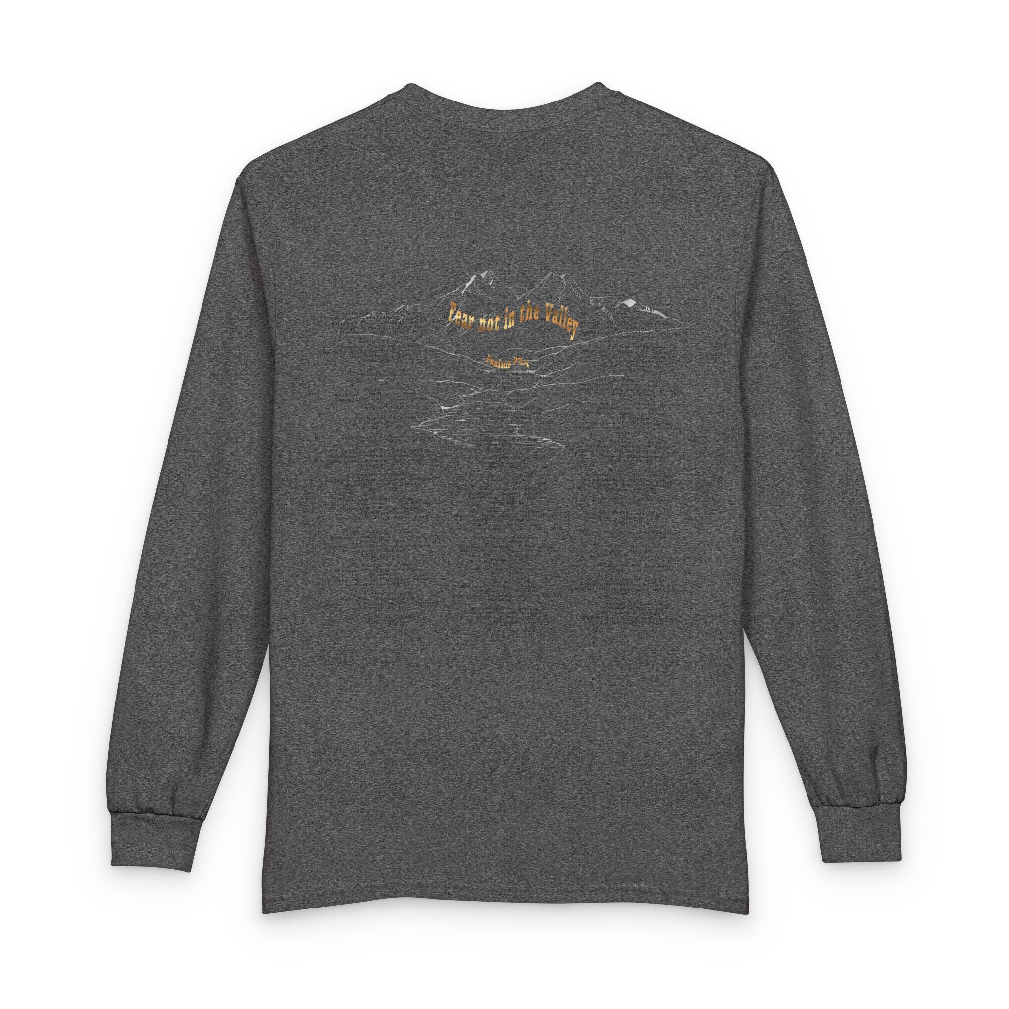 Long Sleeve — "Psalm 23:4 Fear Not in the Valley” Graphic Tee (Song Lyrics Back)