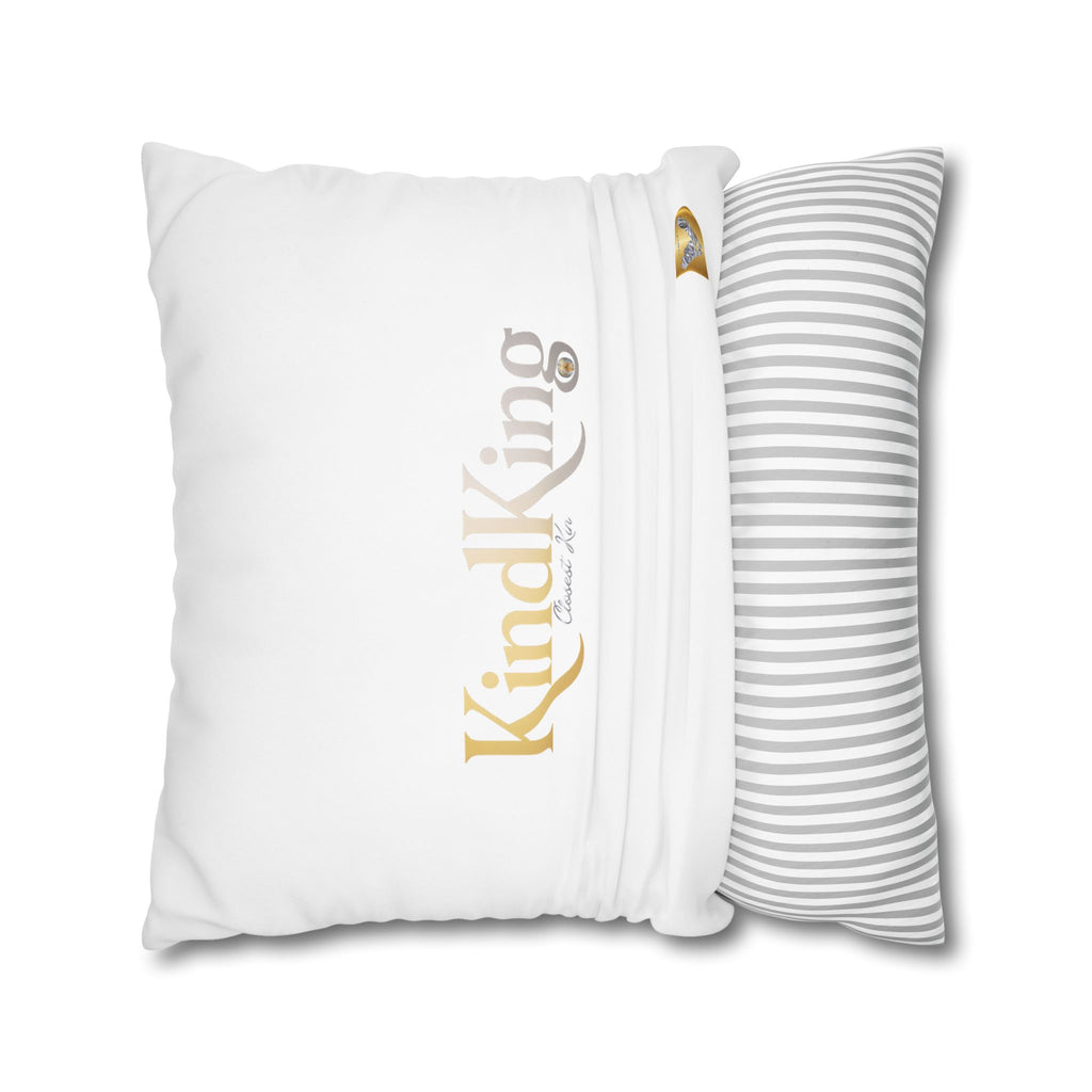 KindKing Gold Script Pillowcase – Decorative Square Accent Pillow Cover