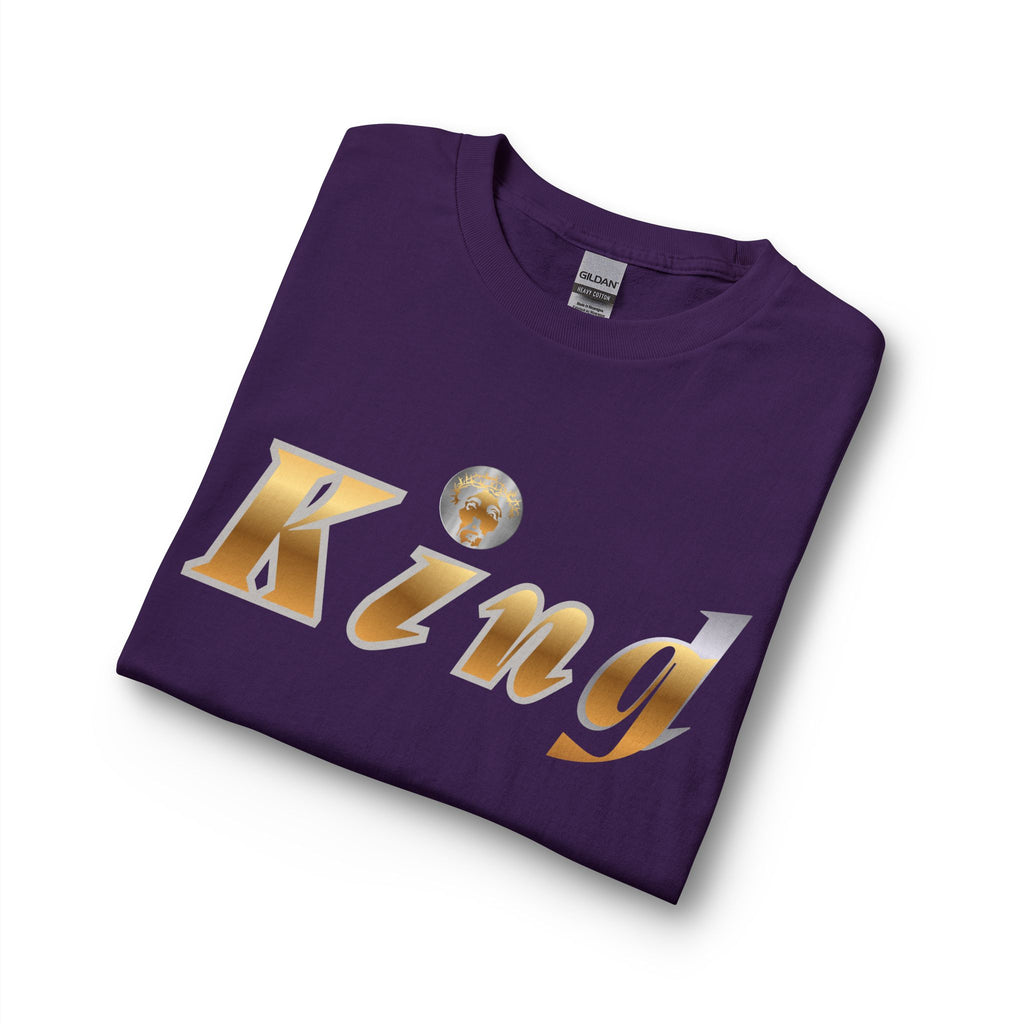 KindKing Metallic Script Long Sleeve Tee — Gold Lettering "KindKing" Chest with KindKing Back Logo