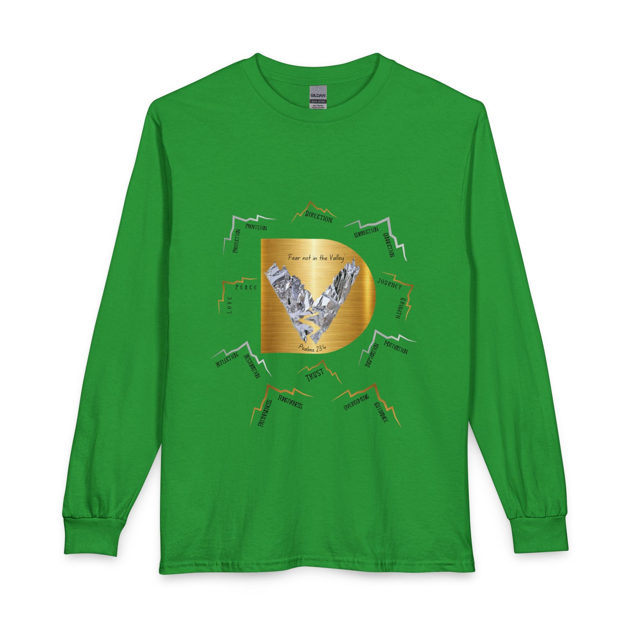 Long Sleeve — "Psalm 23:4 Fear Not in the Valley” Graphic Tee (Song Lyrics Back)
