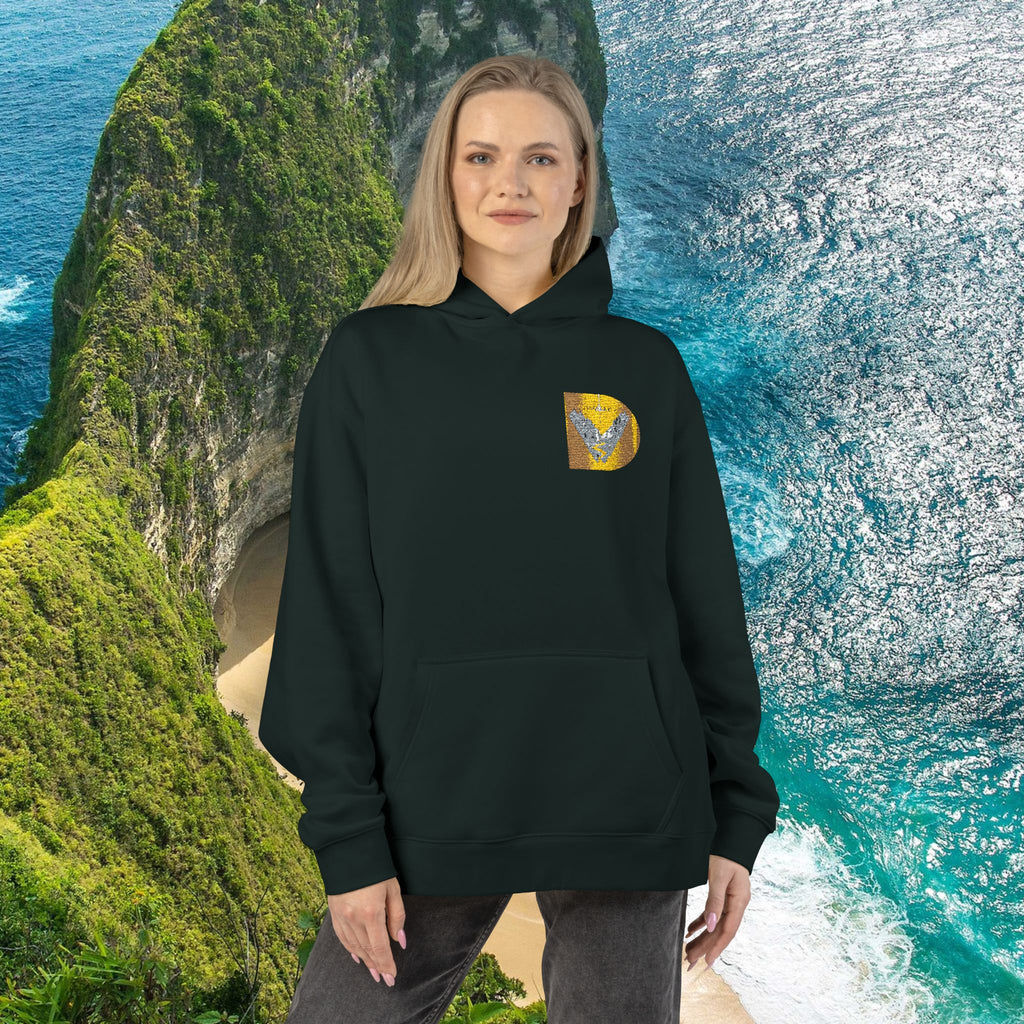 Gold Sequin D Initial Hoodie — Personalized Letter Pullover