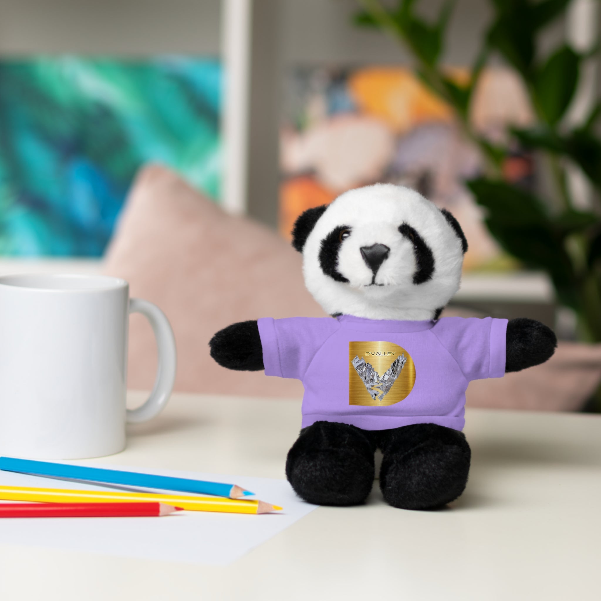 Teddy Bear with 'D'Valley' Gold Heart Tee — Cute Plush Gift for Kids & Loved Ones