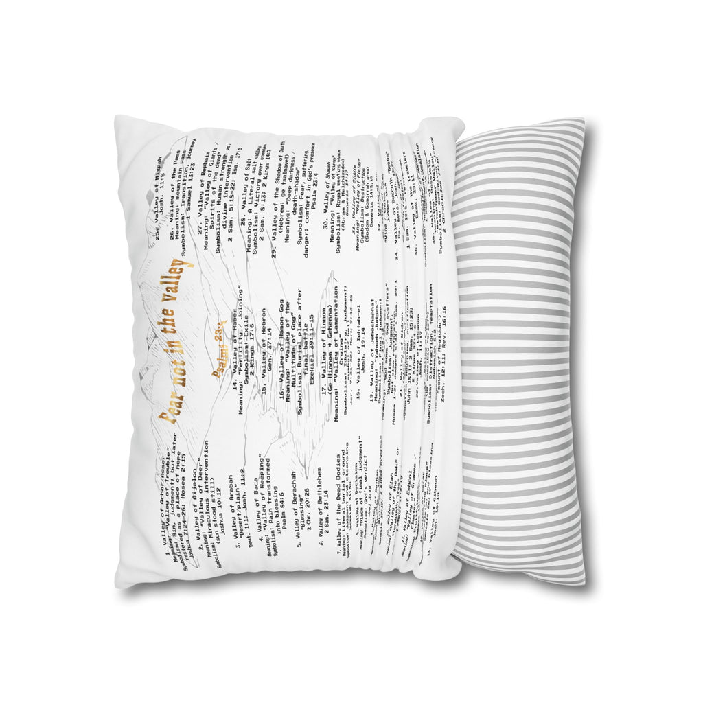 Psalm 23:4 Inspirational Throw Pillow — “Fear Not in the Valley” Decorative Square Pillowcase