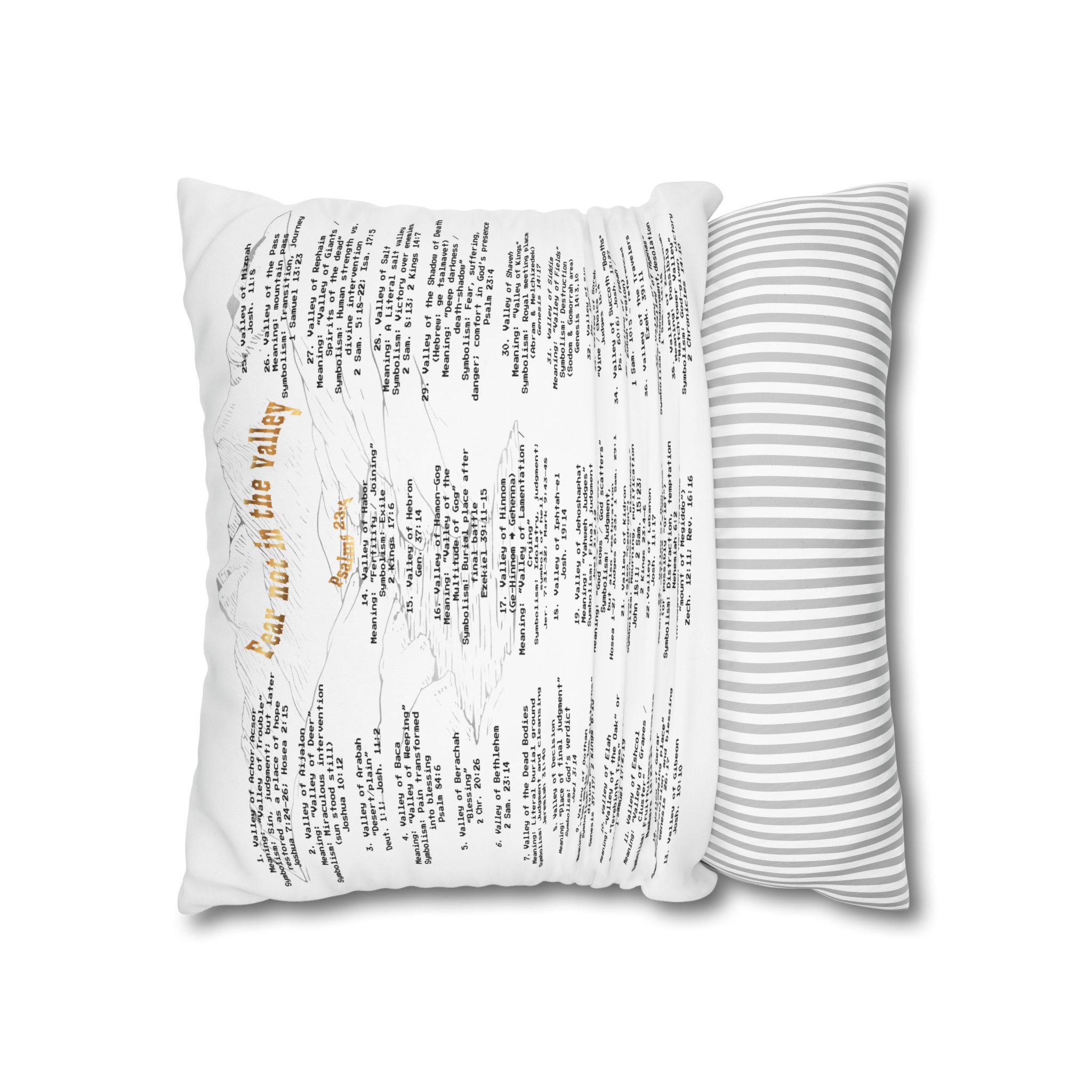 Psalm 23:4 Inspirational Throw Pillow — “Fear Not in the Valley” Decorative Square Pillowcase