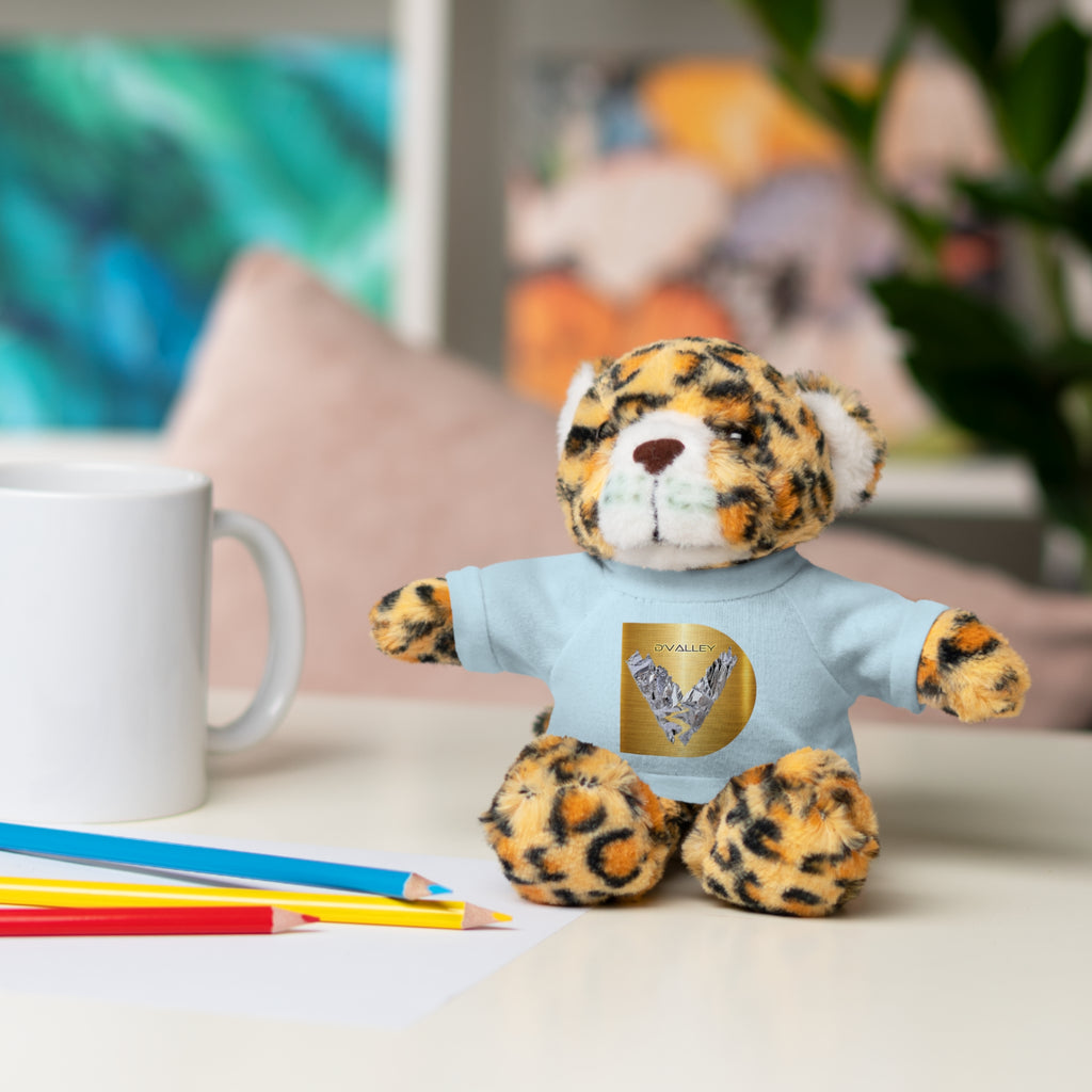 Teddy Bear with 'D'Valley' Gold Heart Tee — Cute Plush Gift for Kids & Loved Ones