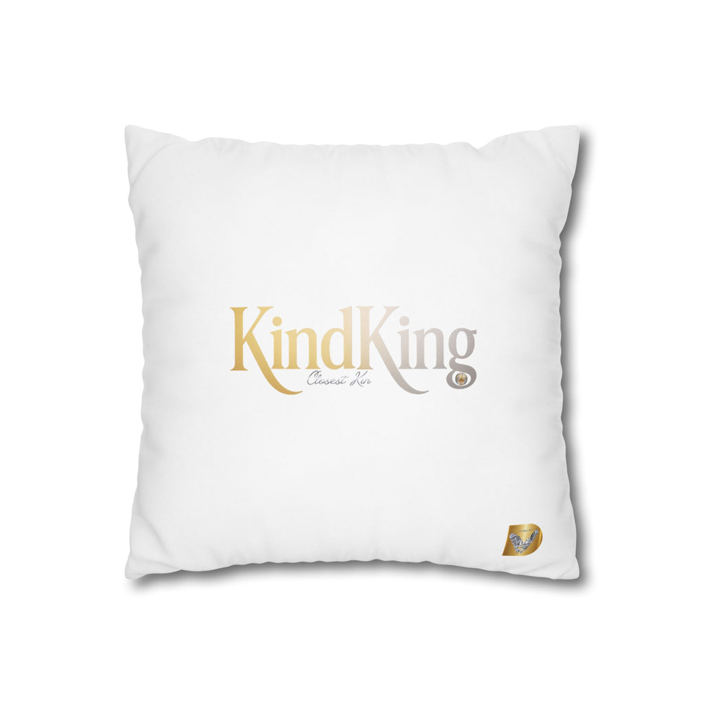 KindKing Gold Script Pillowcase – Decorative Square Accent Pillow Cover