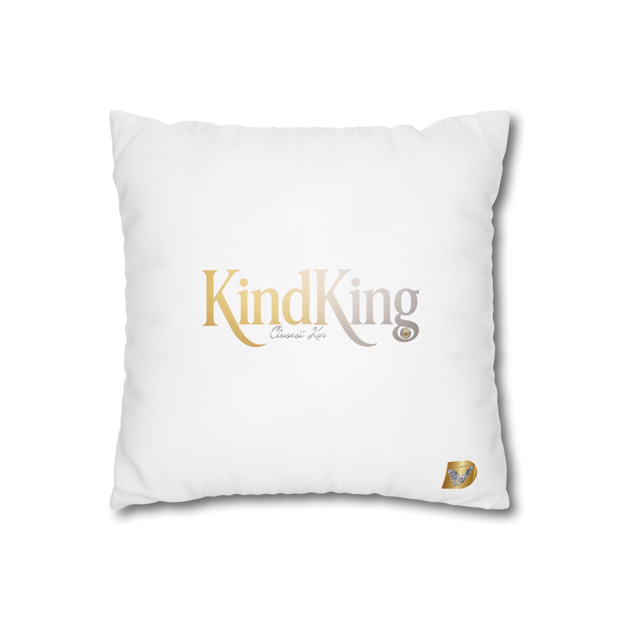 KindKing Gold Script Pillowcase – Decorative Square Accent Pillow Cover