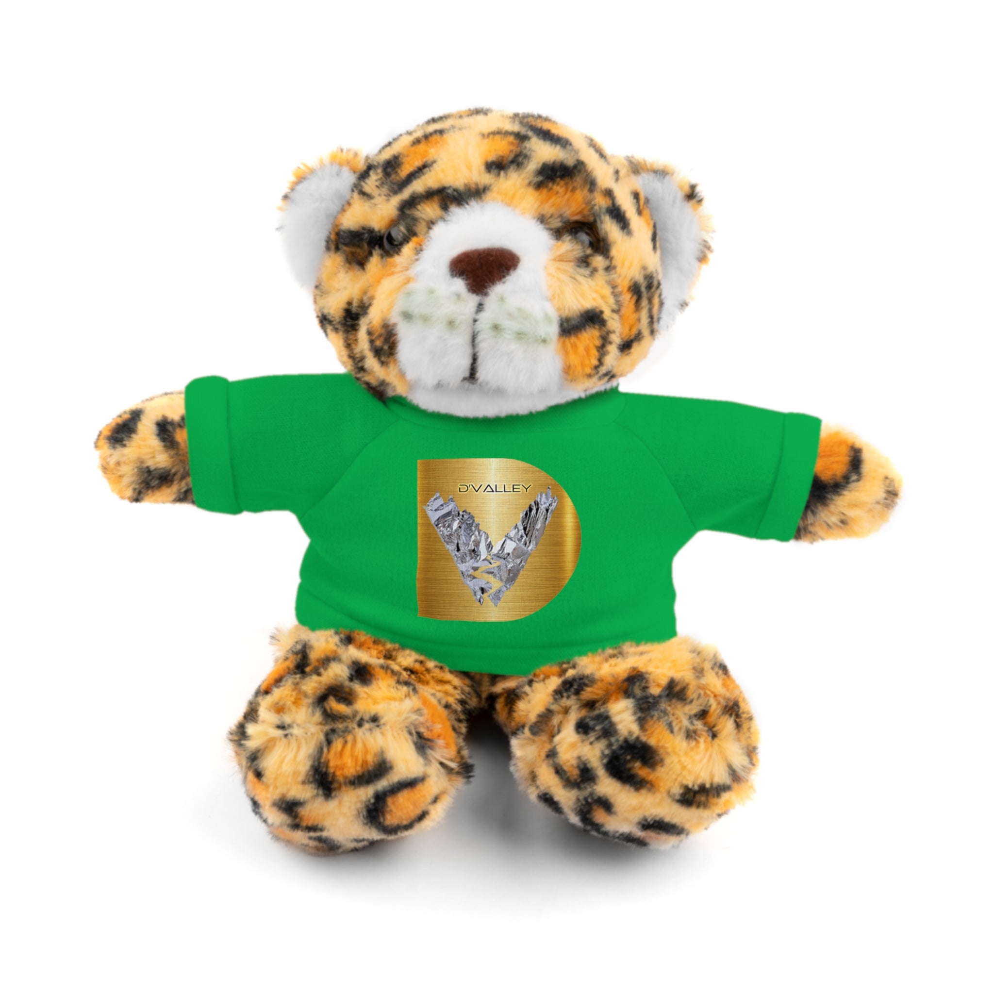 Teddy Bear with 'D'Valley' Gold Heart Tee — Cute Plush Gift for Kids & Loved Ones