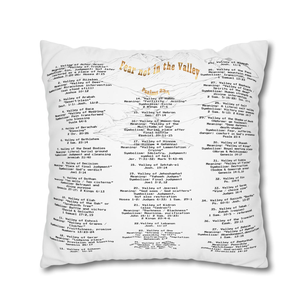 Psalm 23:4 Inspirational Throw Pillow — “Fear Not in the Valley” Decorative Square Pillowcase