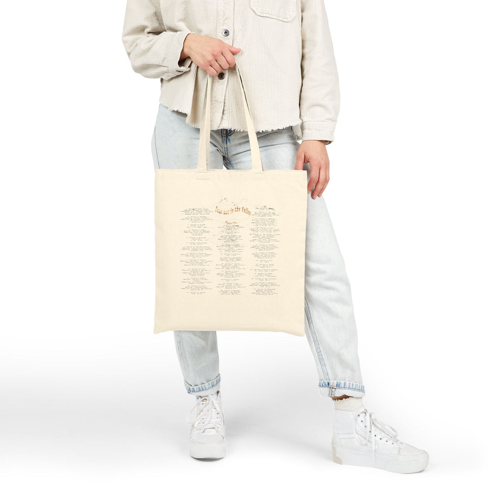 Canvas Tote Bag — Golden Heart Bird Design with Song Lyrics