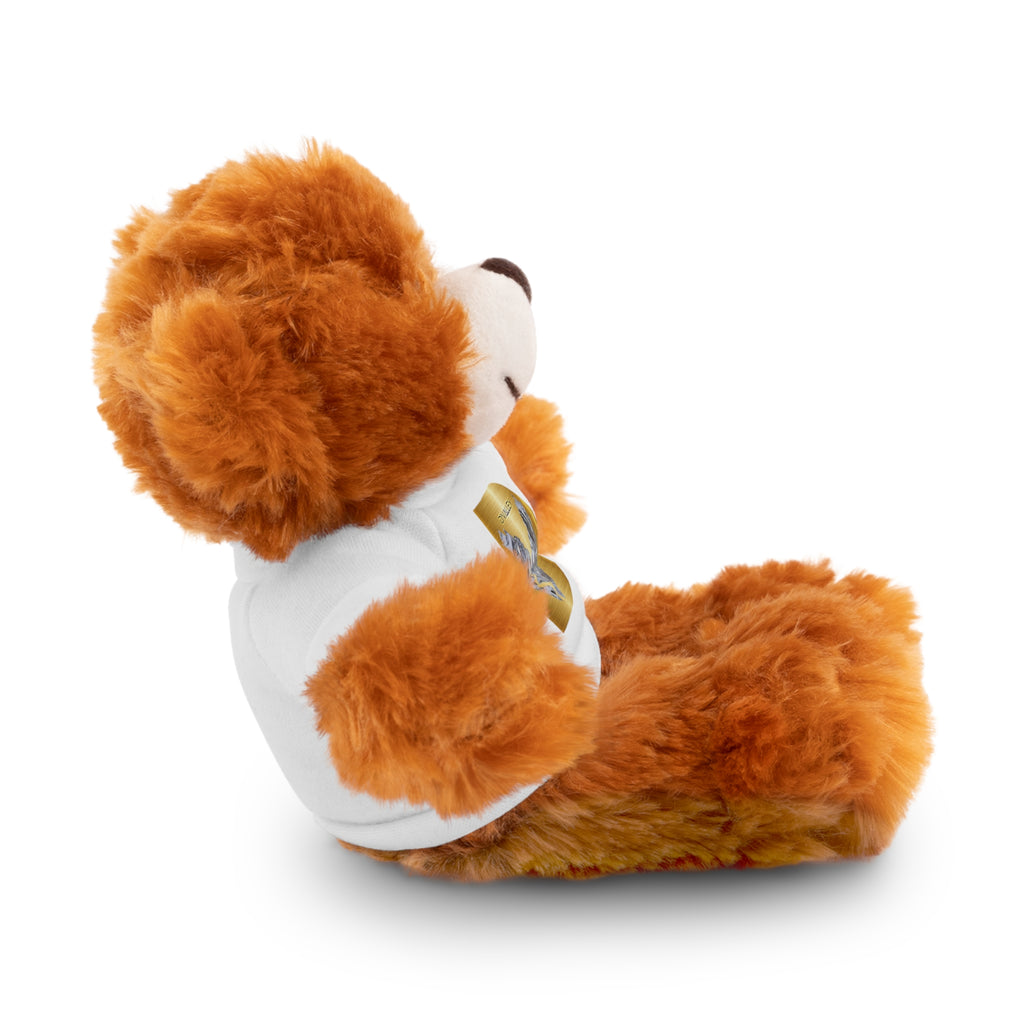 Teddy Bear with 'D'Valley' Gold Heart Tee — Cute Plush Gift for Kids & Loved Ones