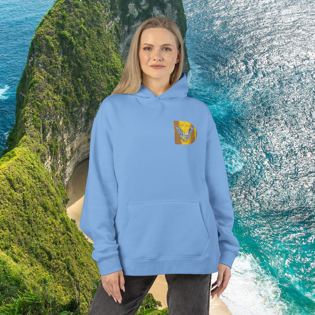 Gold Sequin D Initial Hoodie — Personalized Letter Pullover