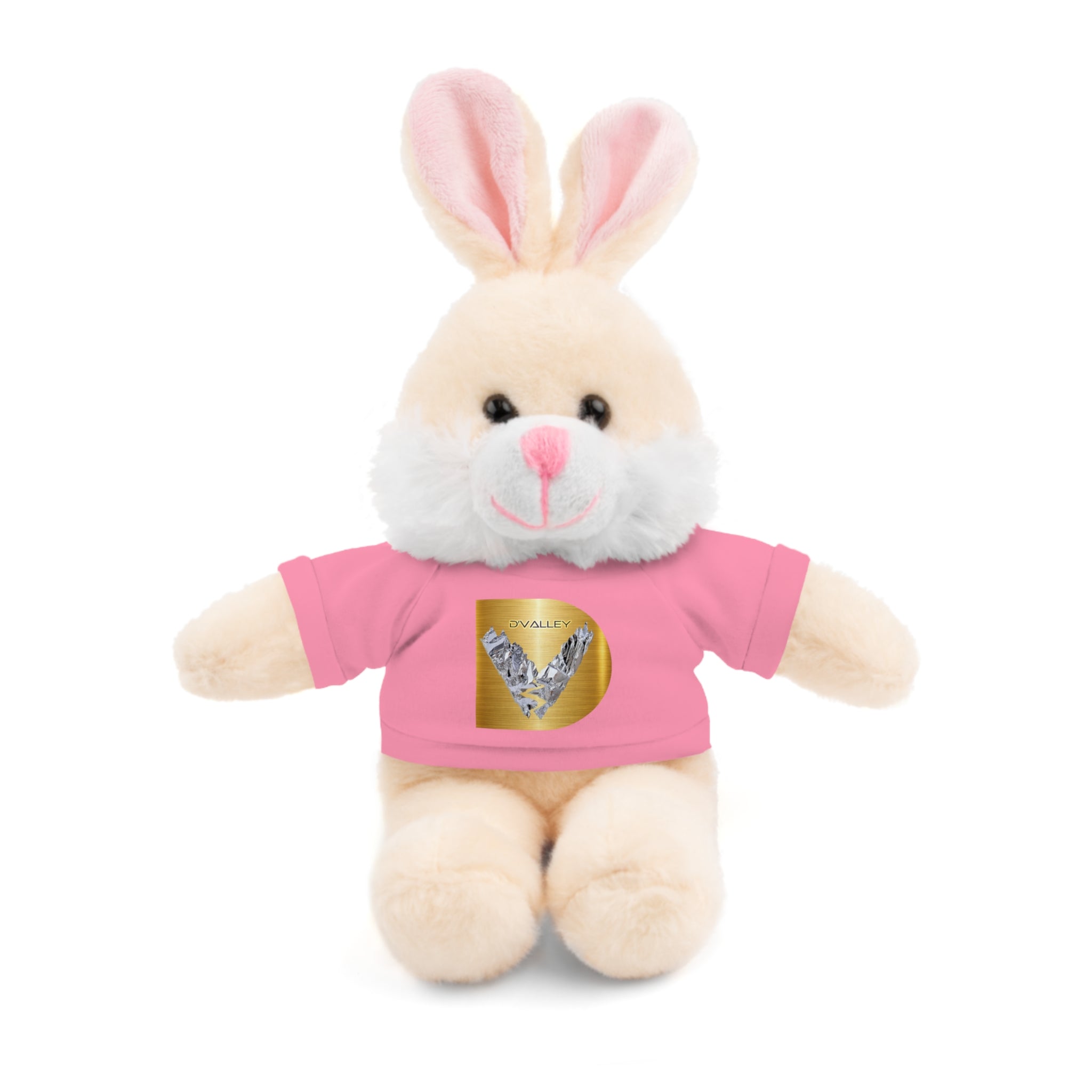 Teddy Bear with 'D'Valley' Gold Heart Tee — Cute Plush Gift for Kids & Loved Ones
