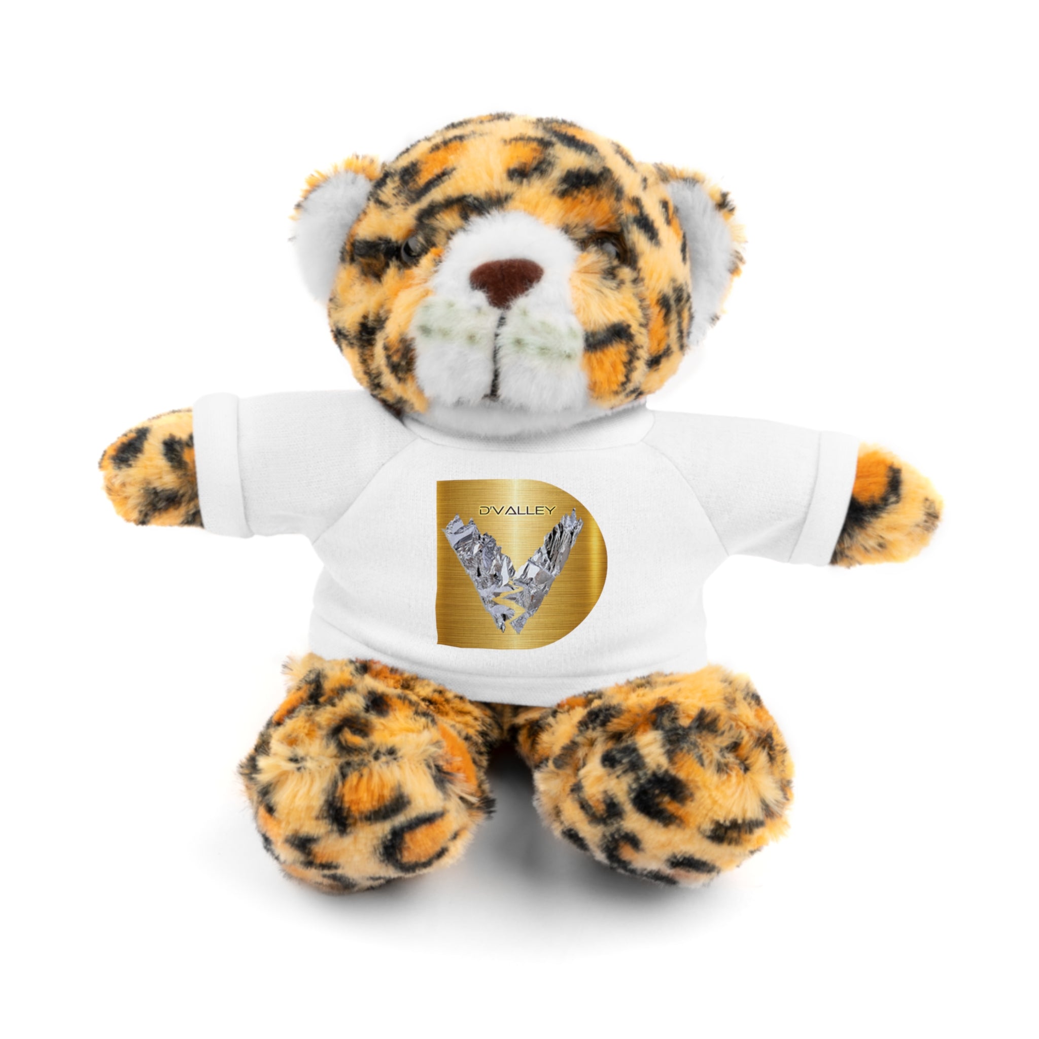 Teddy Bear with 'D'Valley' Gold Heart Tee — Cute Plush Gift for Kids & Loved Ones