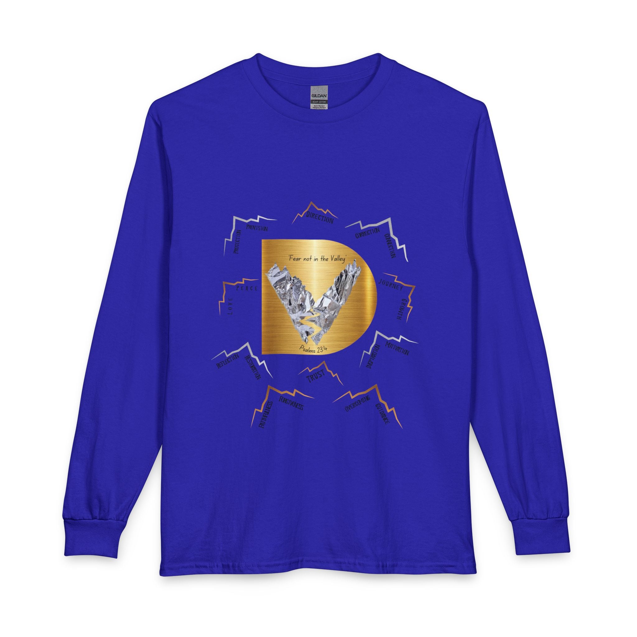 Long Sleeve — "Psalm 23:4 Fear Not in the Valley” Graphic Tee (Song Lyrics Back)