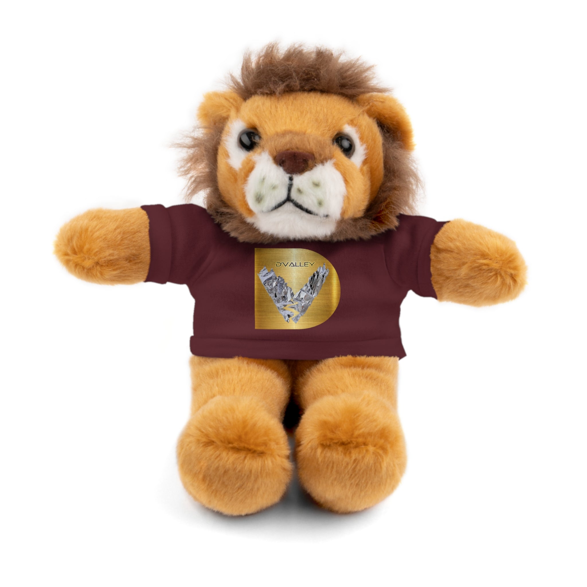 Teddy Bear with 'D'Valley' Gold Heart Tee — Cute Plush Gift for Kids & Loved Ones