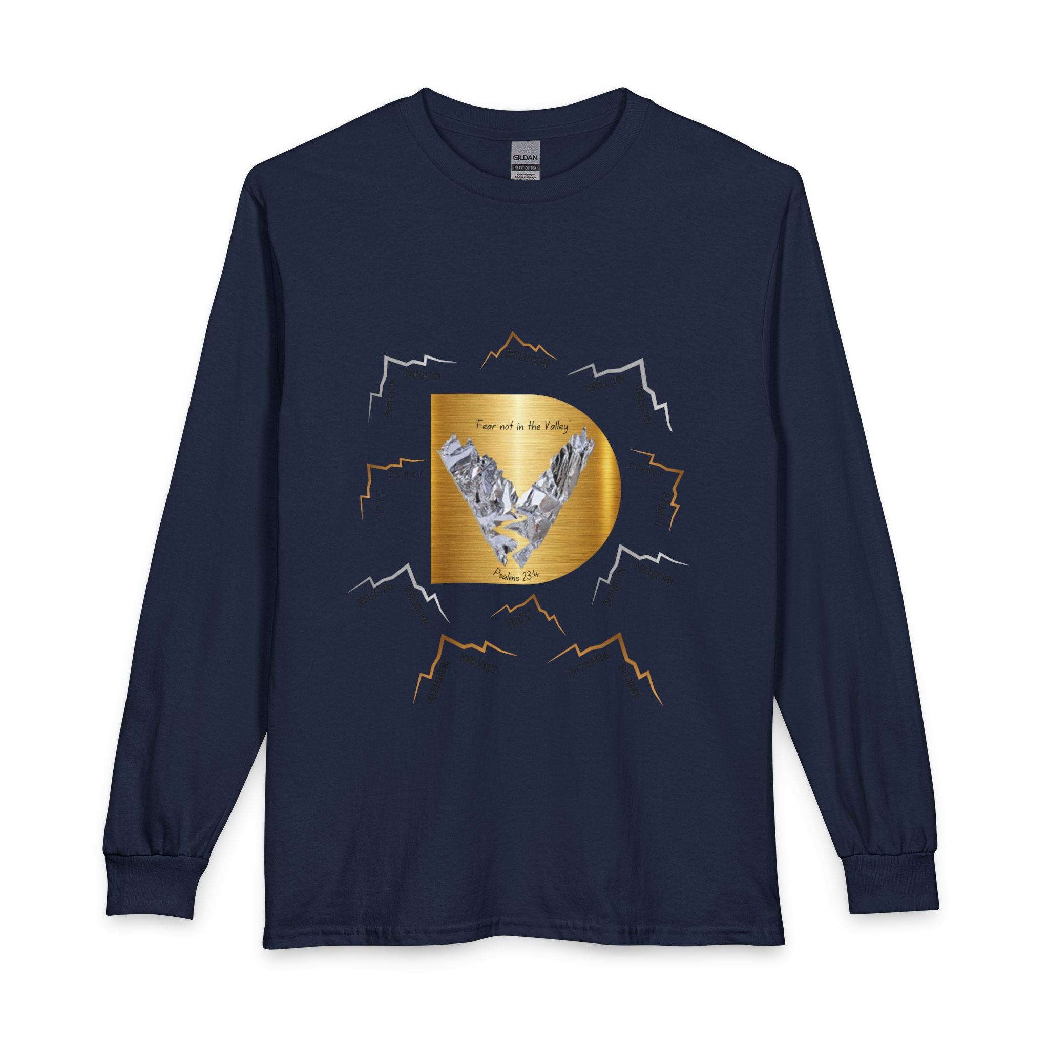 Long Sleeve — "Psalm 23:4 Fear Not in the Valley” Graphic Tee (Song Lyrics Back)