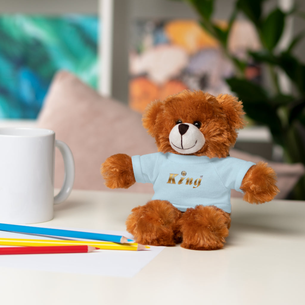KindKing Teddy Bear with 'KindKing' Tee – Plush Stuffed Animal Gift