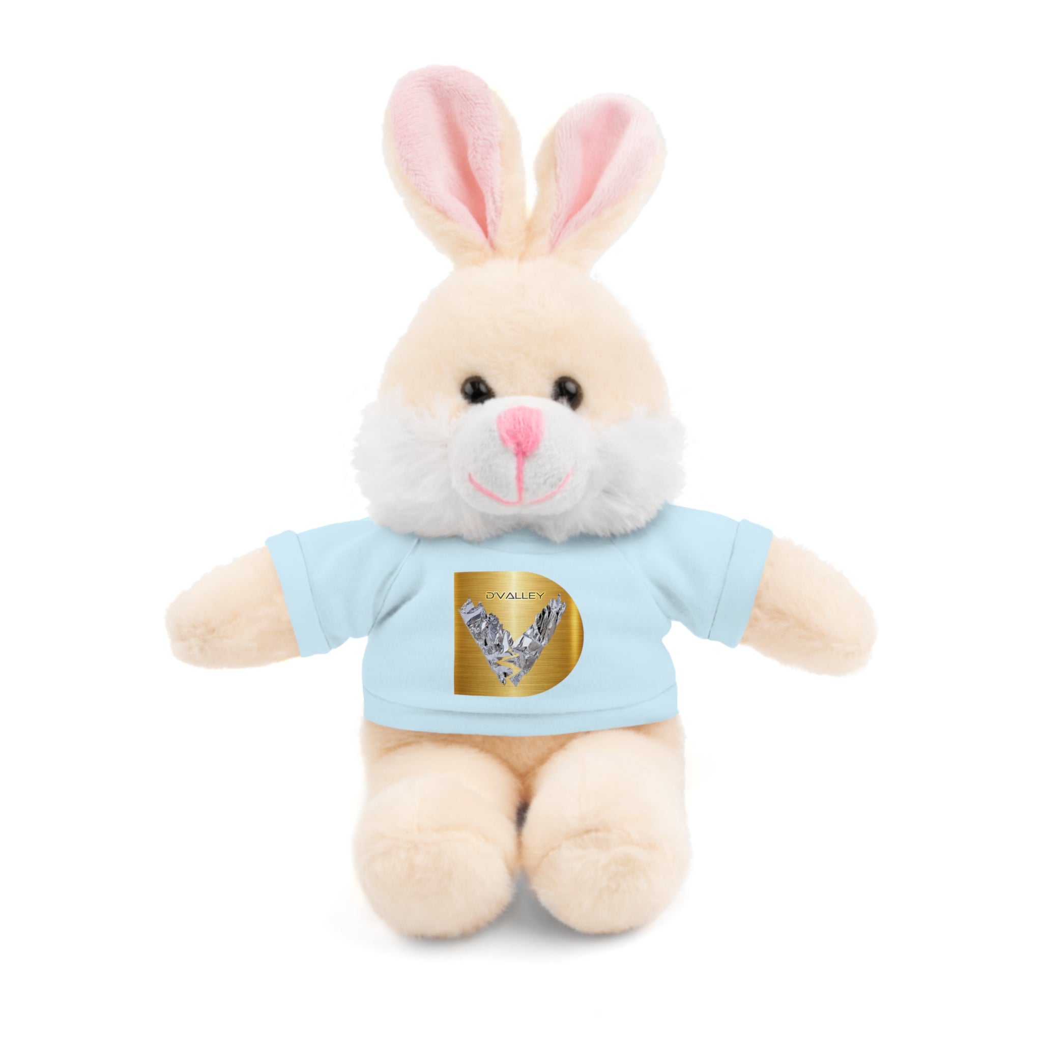 Teddy Bear with 'D'Valley' Gold Heart Tee — Cute Plush Gift for Kids & Loved Ones