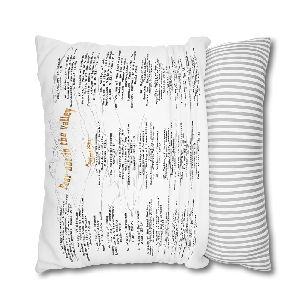 Psalm 23:4 Inspirational Throw Pillow — “Fear Not in the Valley” Decorative Square Pillowcase