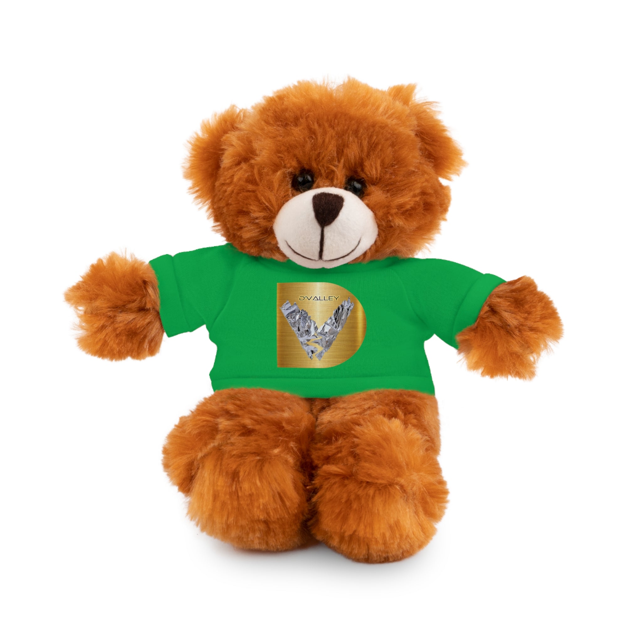 Teddy Bear with 'D'Valley' Gold Heart Tee — Cute Plush Gift for Kids & Loved Ones