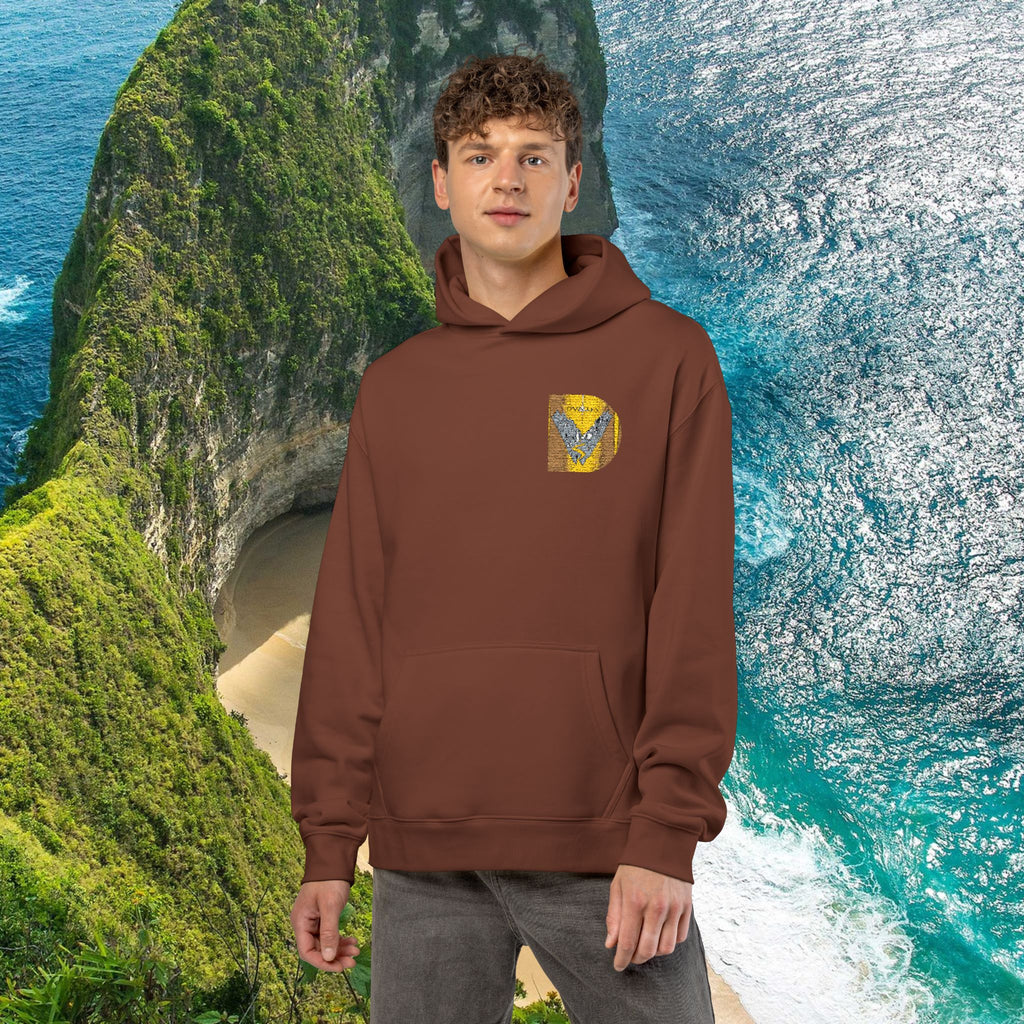 Gold Sequin D Initial Hoodie — Personalized Letter Pullover