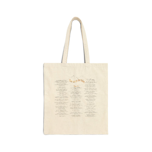 Canvas Tote Bag — Golden Heart Bird Design with Song Lyrics