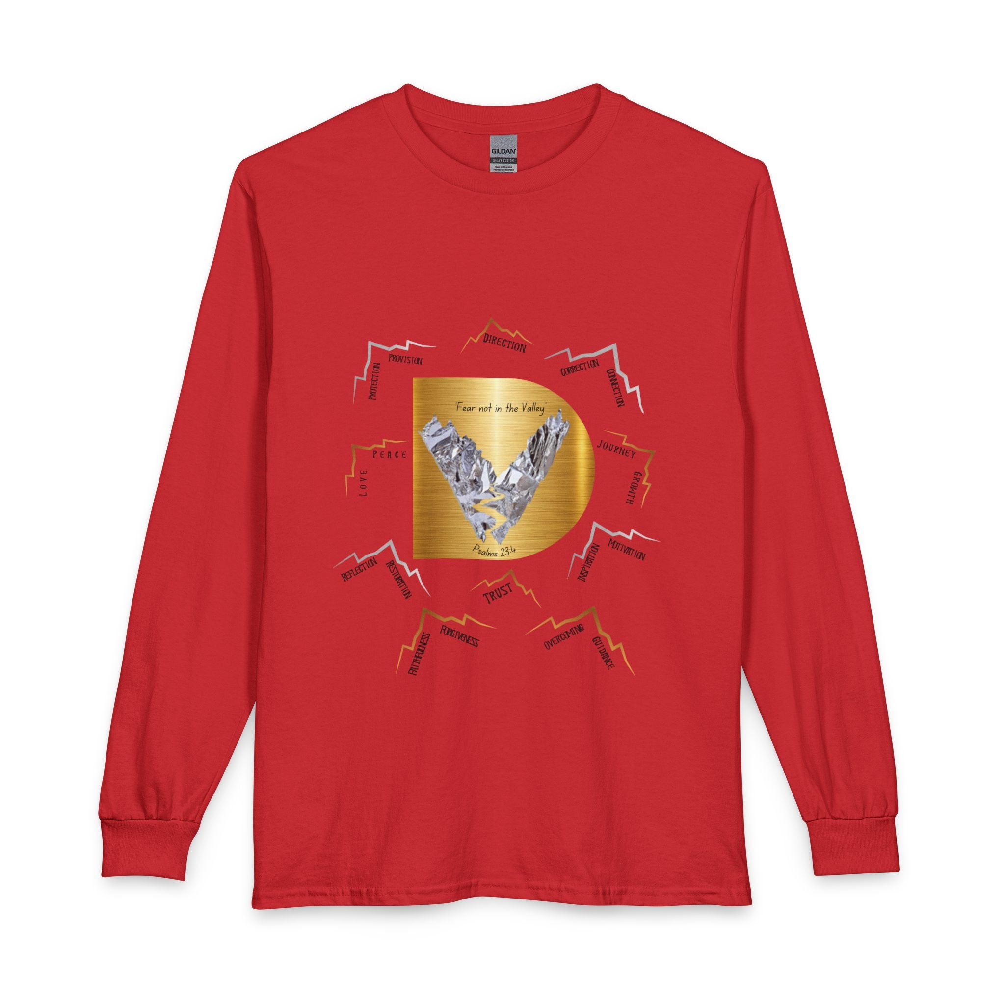 Long Sleeve — "Psalm 23:4 Fear Not in the Valley” Graphic Tee (Song Lyrics Back)