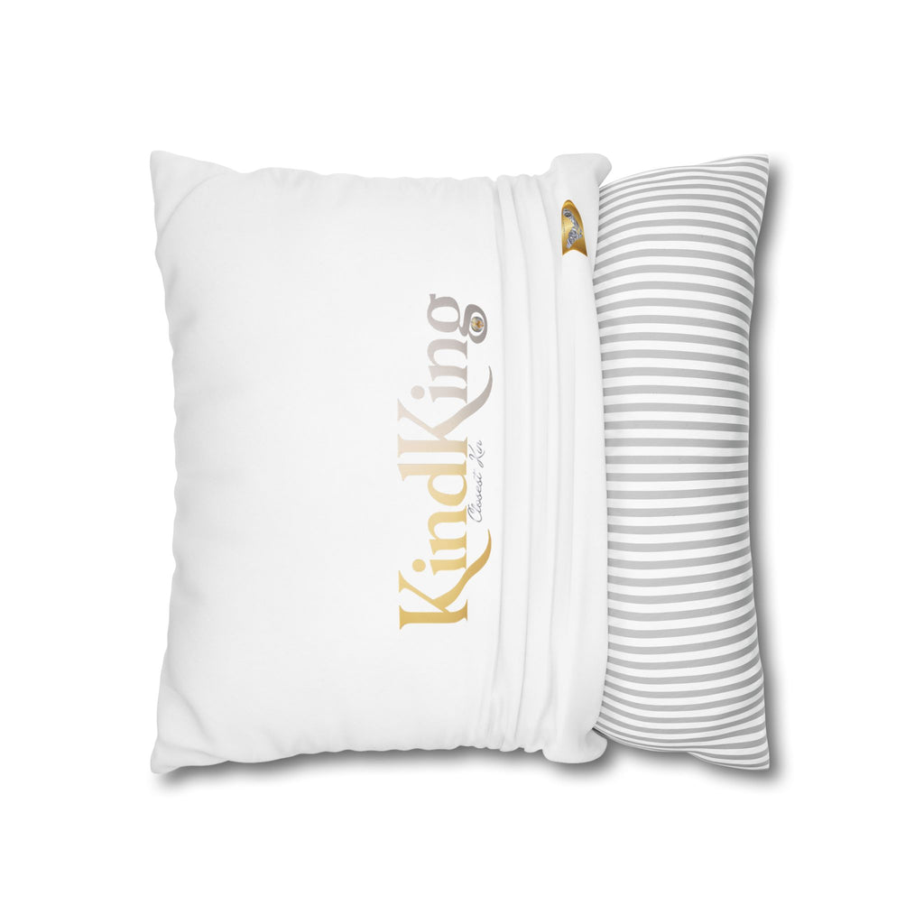 KindKing Gold Script Pillowcase – Decorative Square Accent Pillow Cover