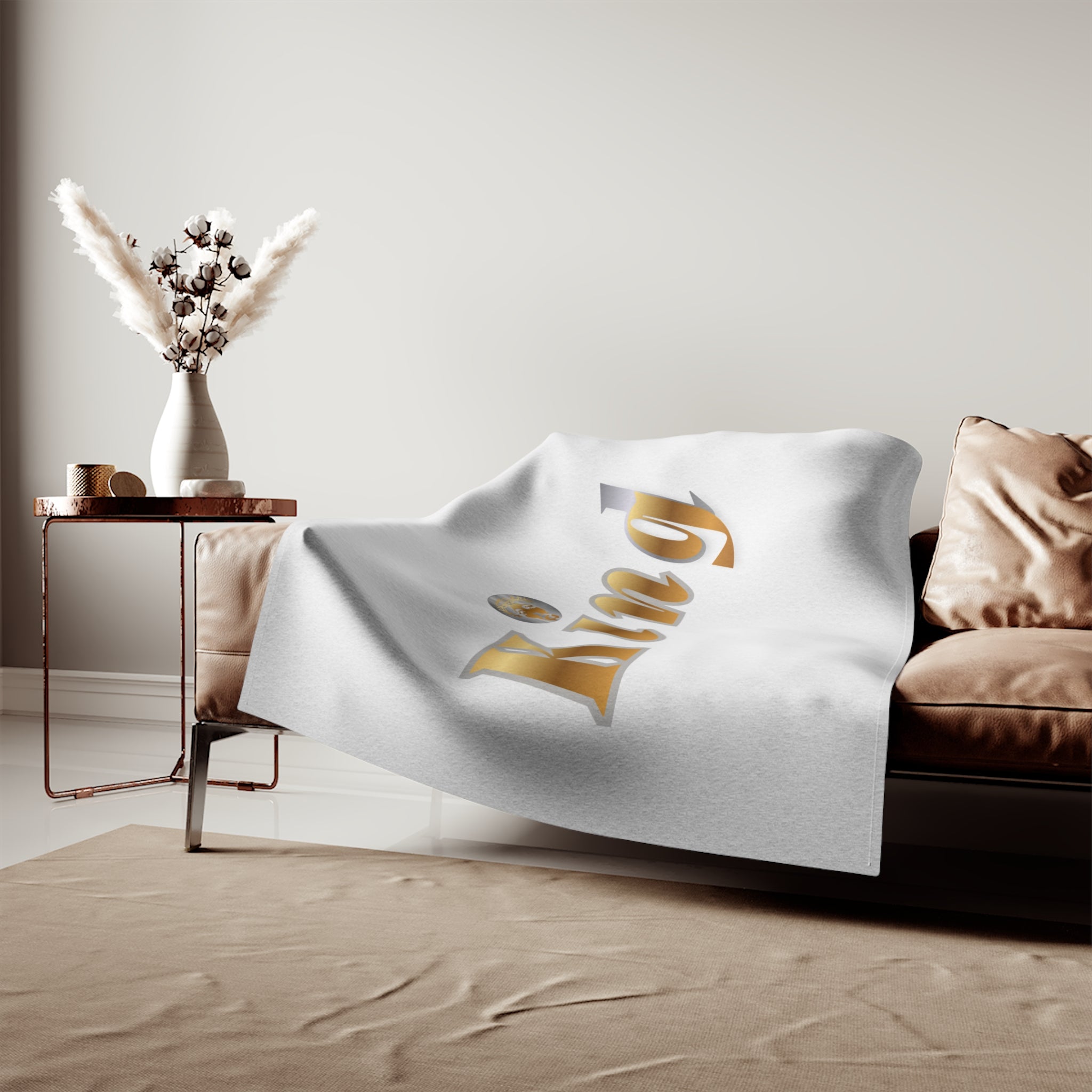 KindKing Gold Script Blanket — Luxury Cozy Throw