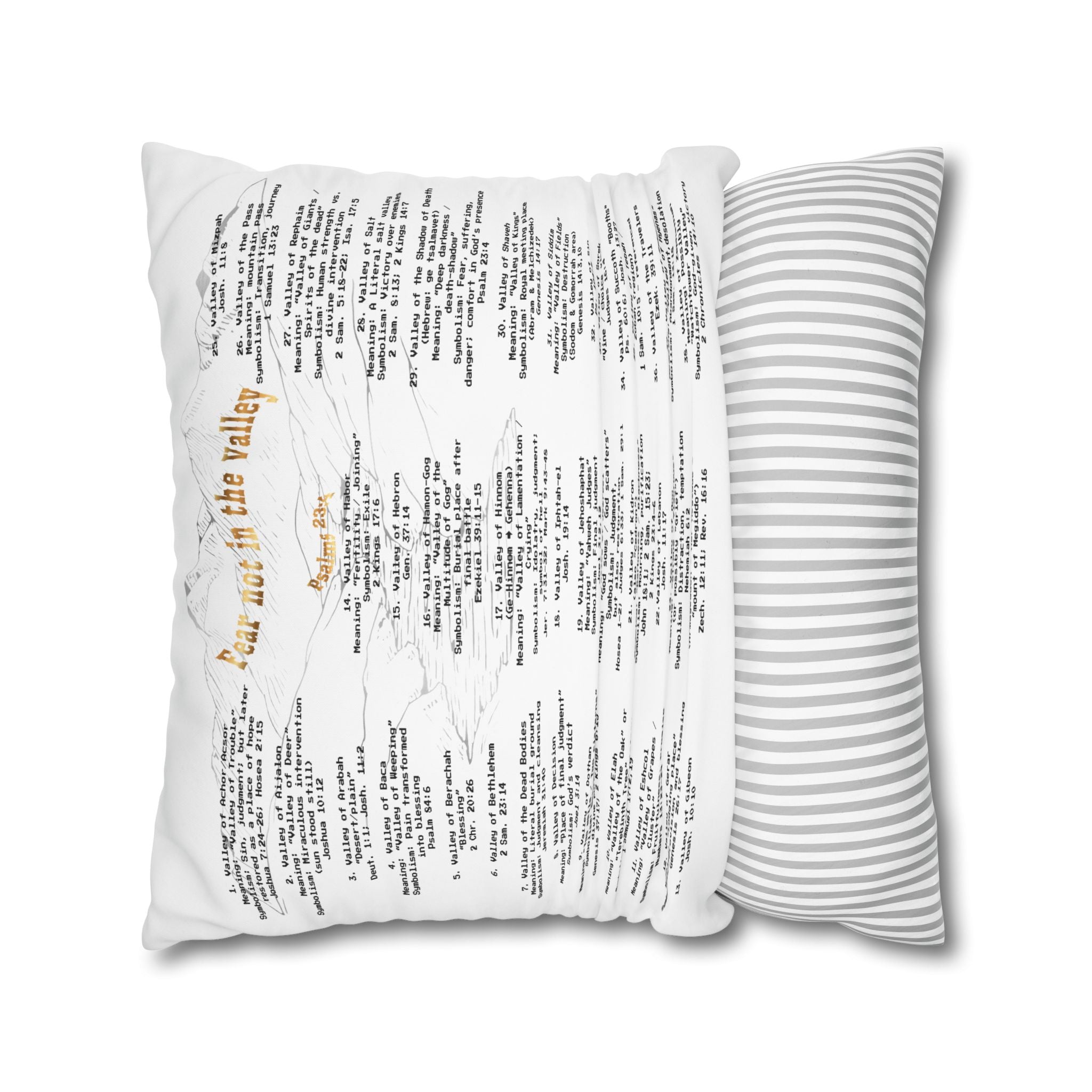 Psalm 23:4 Inspirational Throw Pillow — “Fear Not in the Valley” Decorative Square Pillowcase