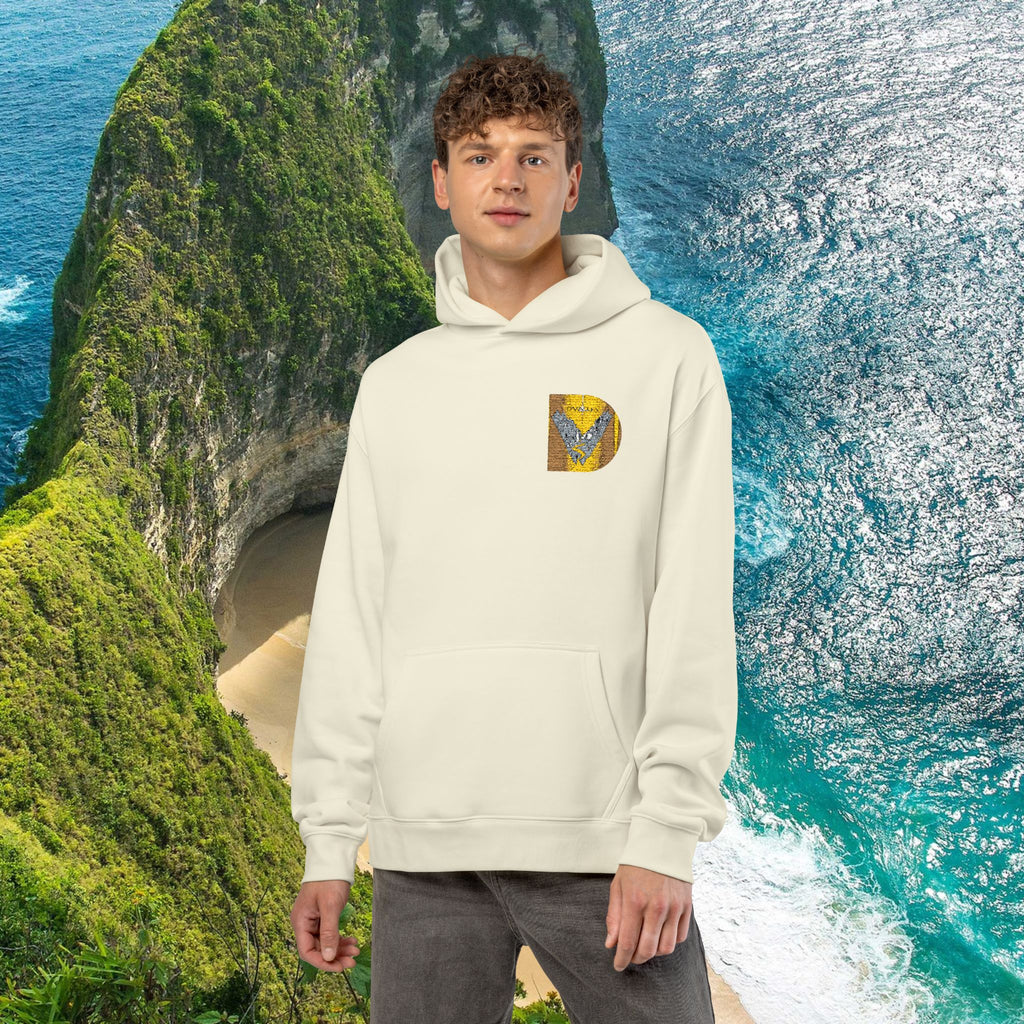 Gold Sequin D Initial Hoodie — Personalized Letter Pullover