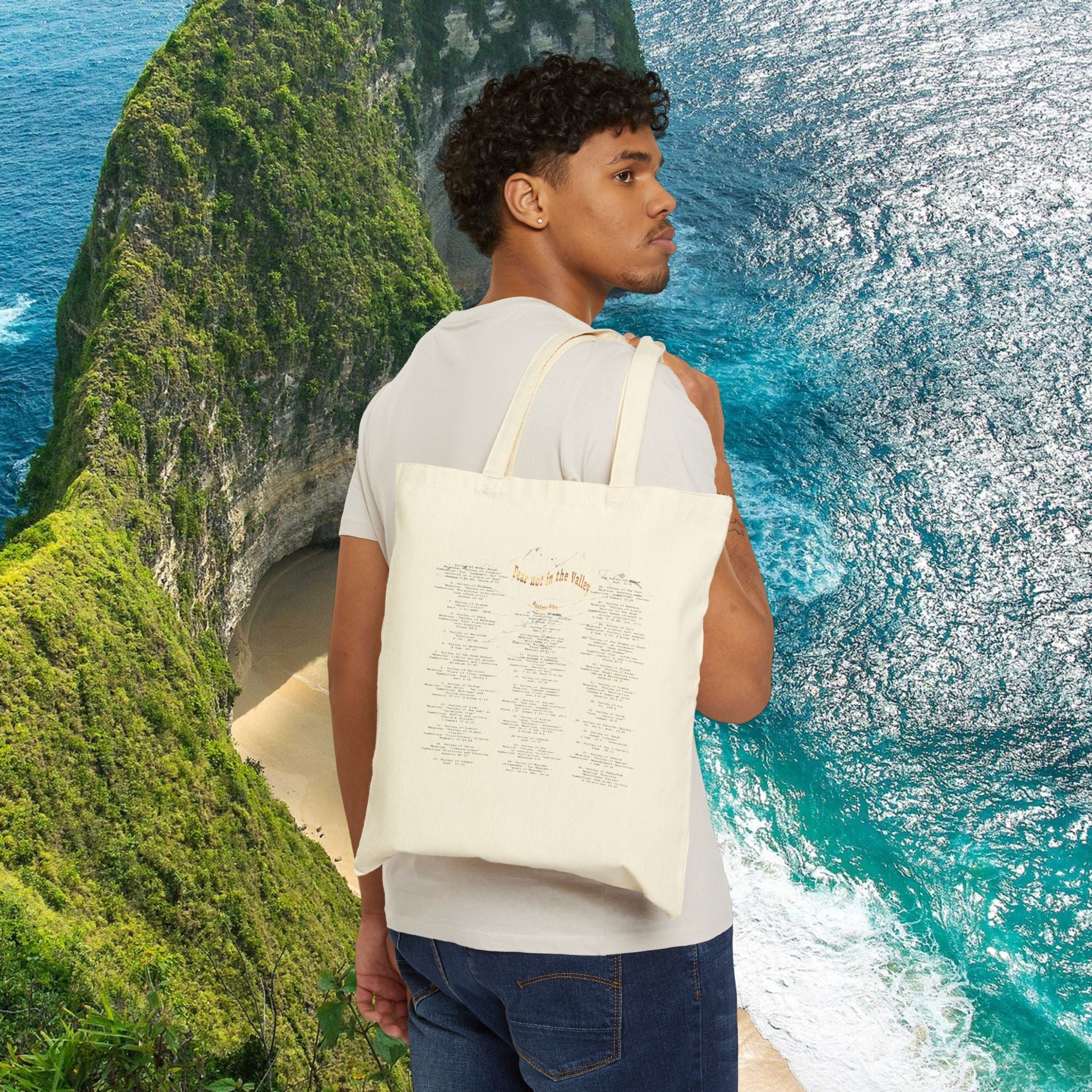 Canvas Tote Bag — Golden Heart Bird Design with Song Lyrics