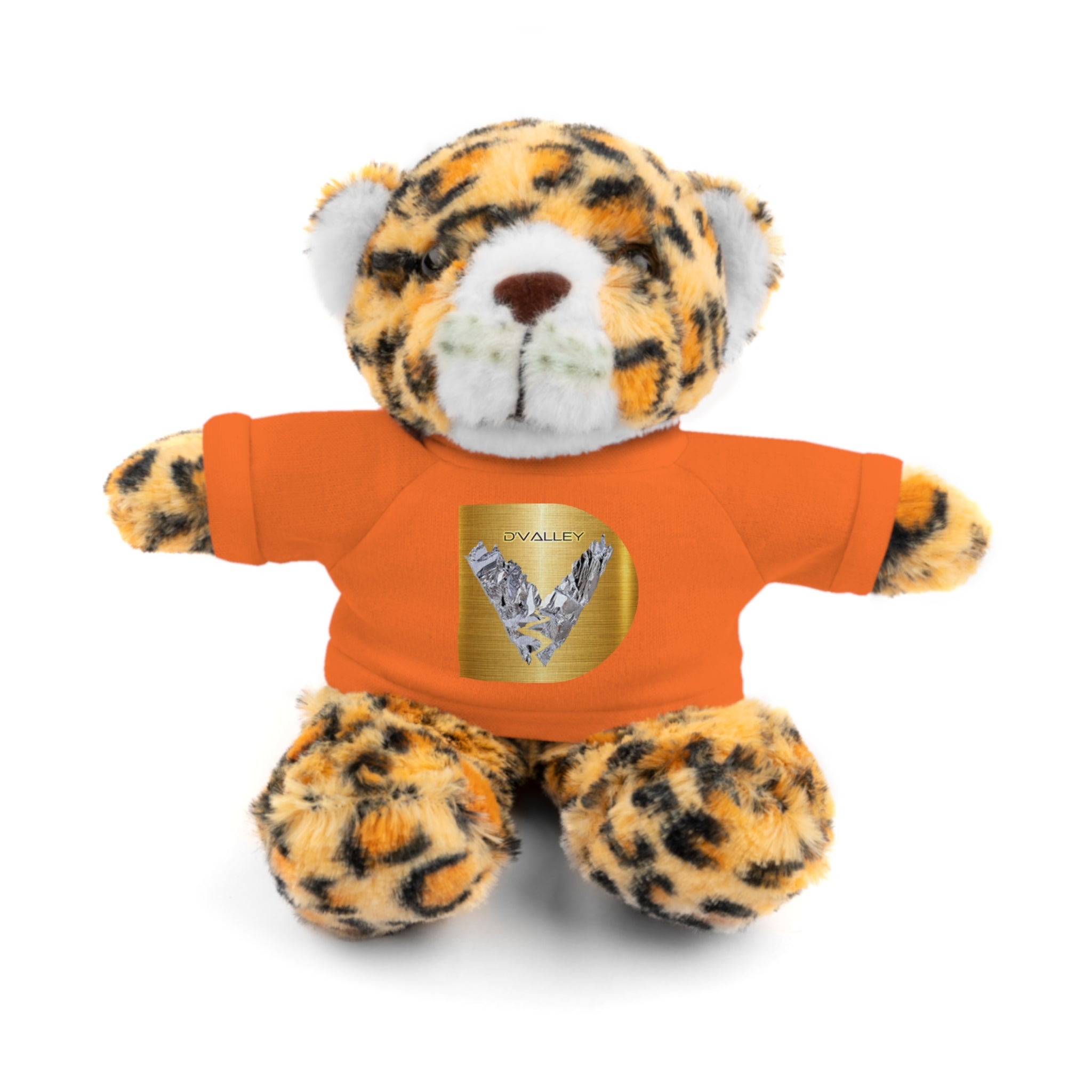 Teddy Bear with 'D'Valley' Gold Heart Tee — Cute Plush Gift for Kids & Loved Ones