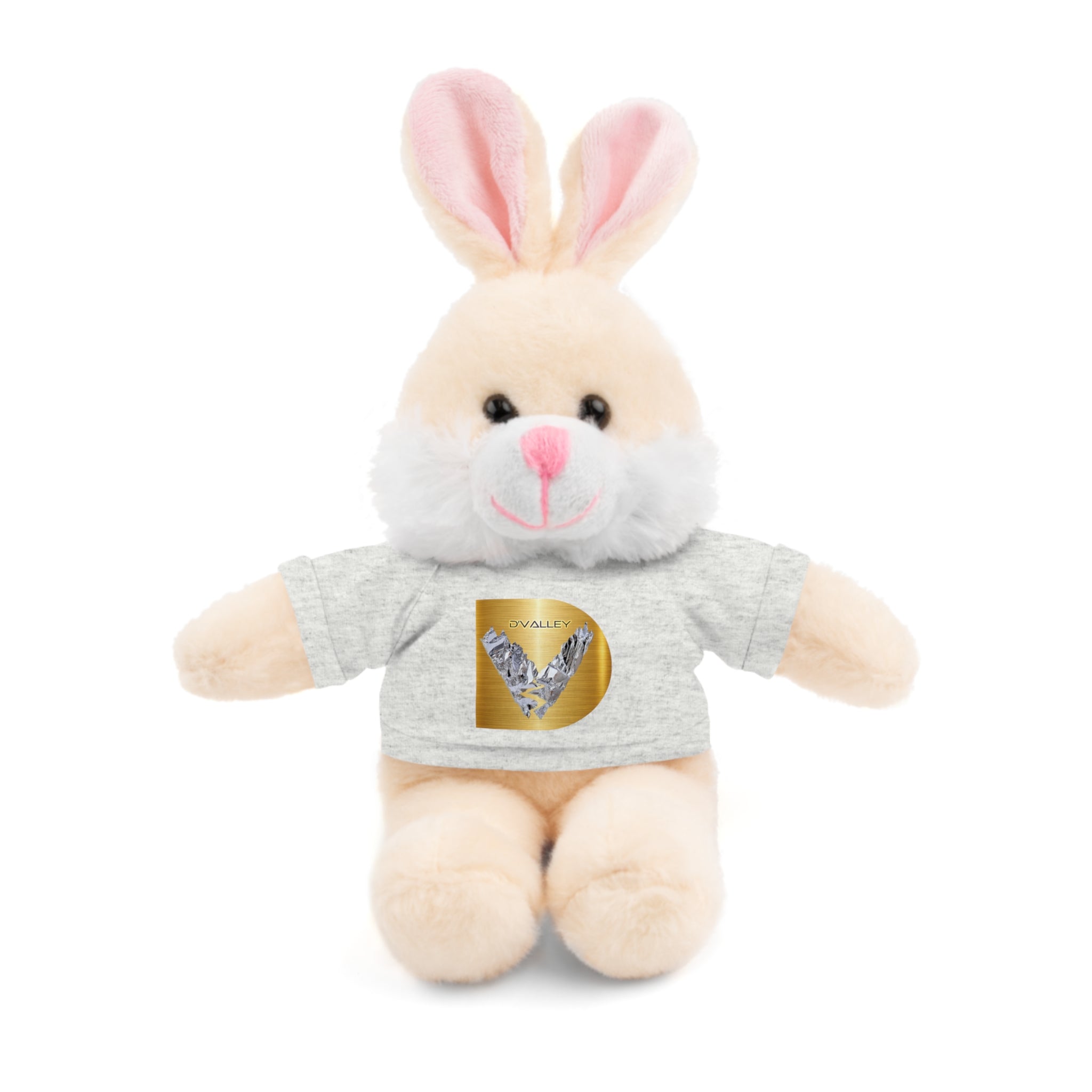 Teddy Bear with 'D'Valley' Gold Heart Tee — Cute Plush Gift for Kids & Loved Ones