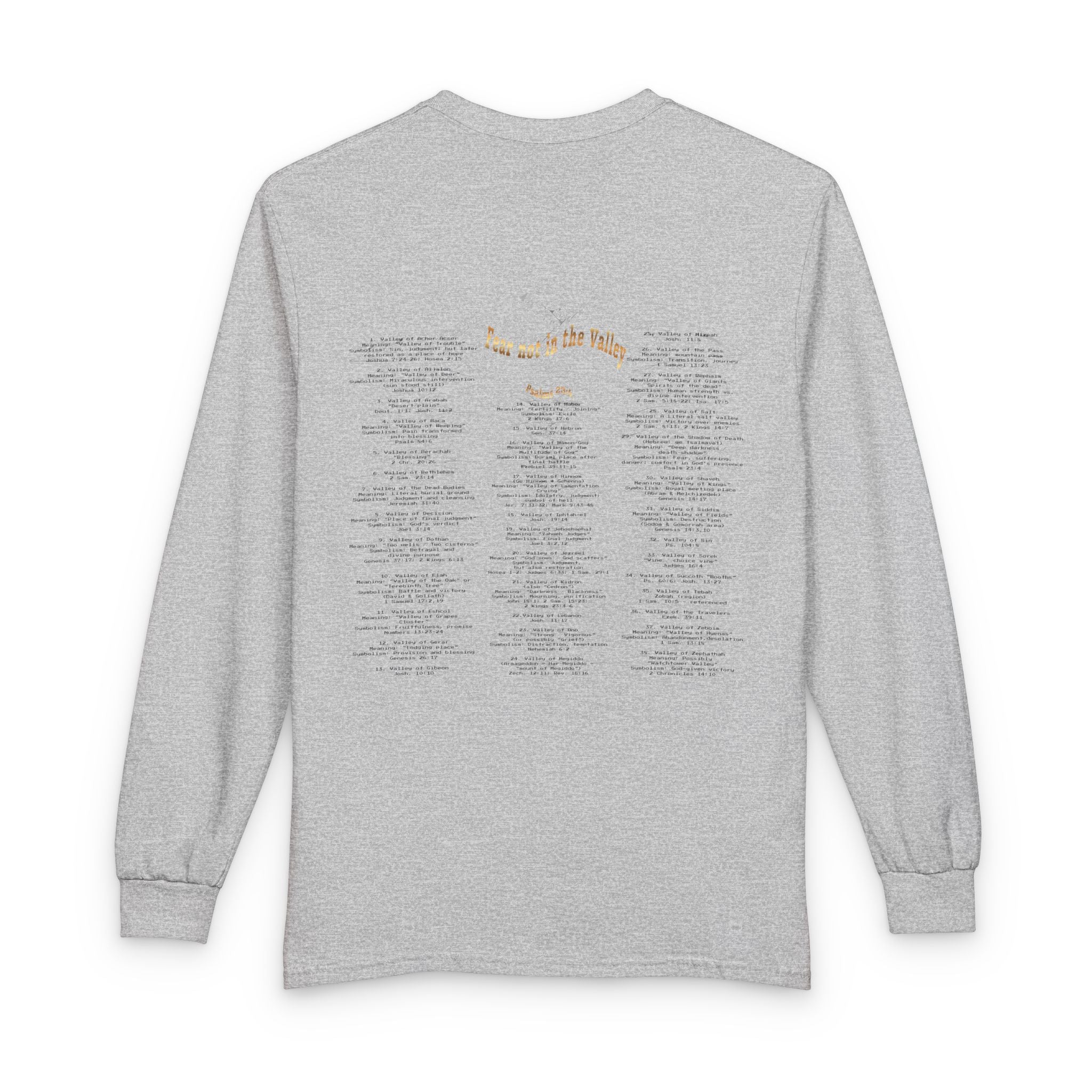 Long Sleeve — "Psalm 23:4 Fear Not in the Valley” Graphic Tee (Song Lyrics Back)