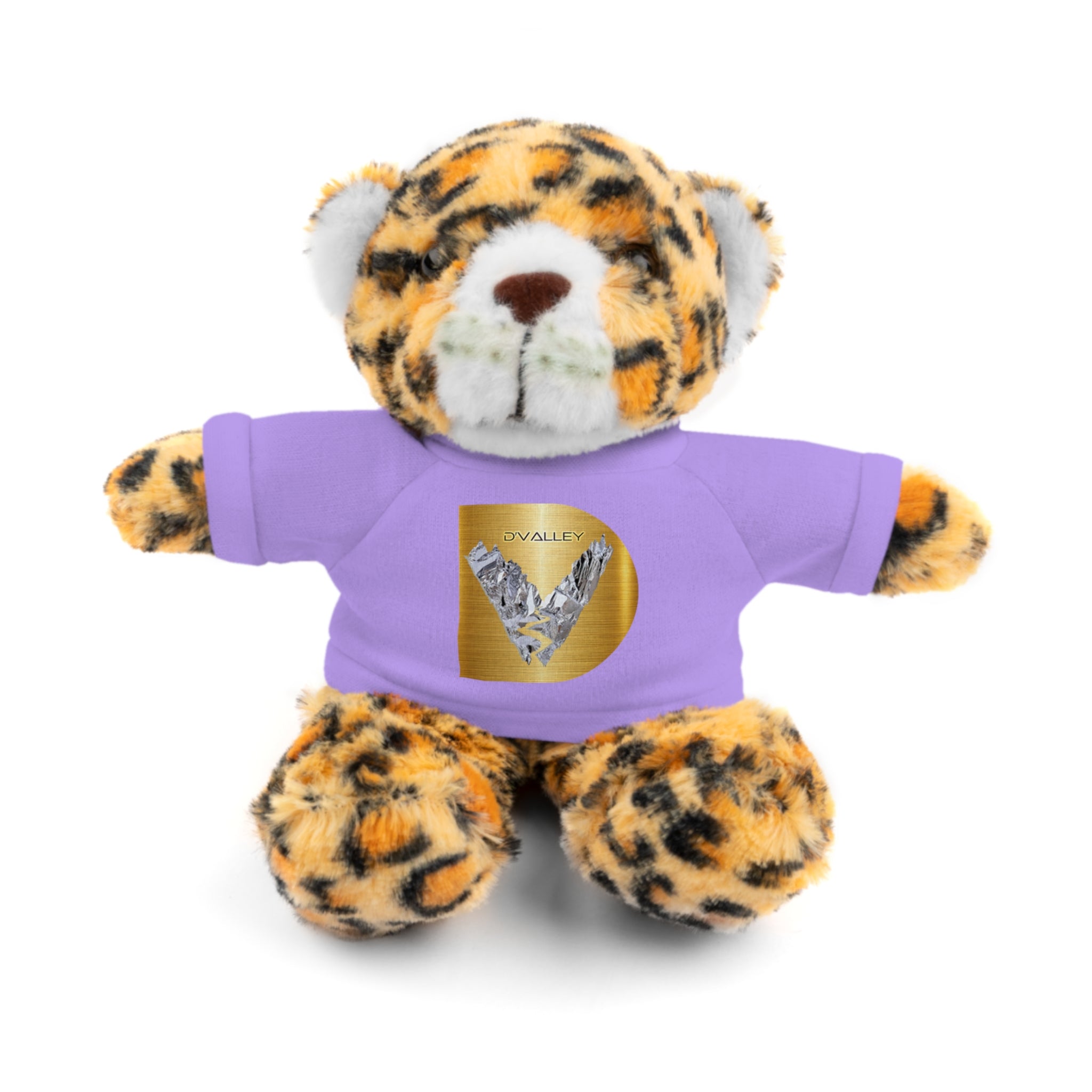 Teddy Bear with 'D'Valley' Gold Heart Tee — Cute Plush Gift for Kids & Loved Ones