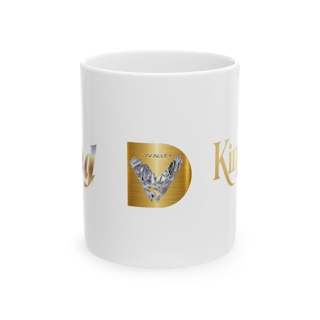 Golden KindKing Ceramic Mug — Regal Foil Lettering Coffee Cup (11oz, 15oz)