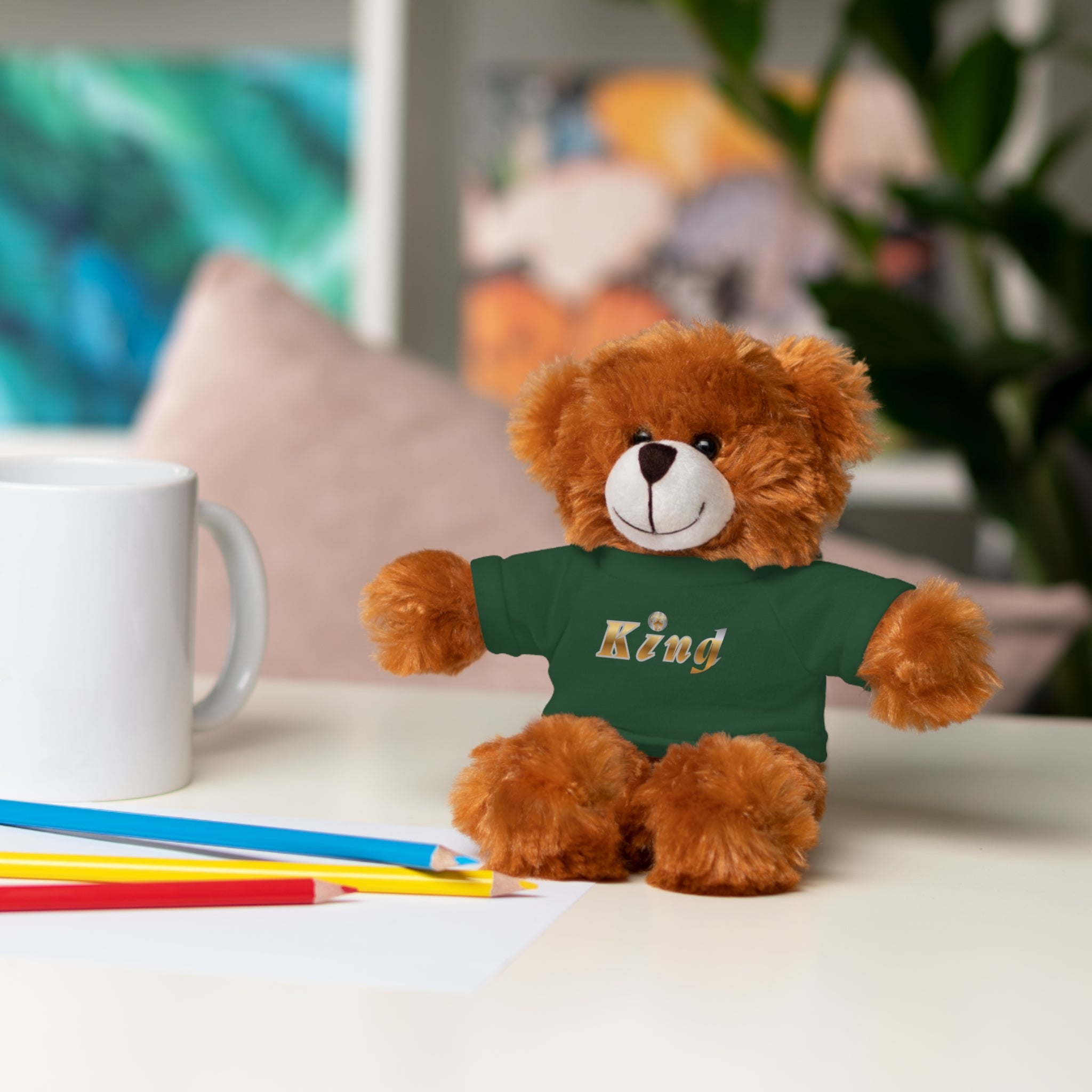 KindKing Teddy Bear with 'KindKing' Tee – Plush Stuffed Animal Gift