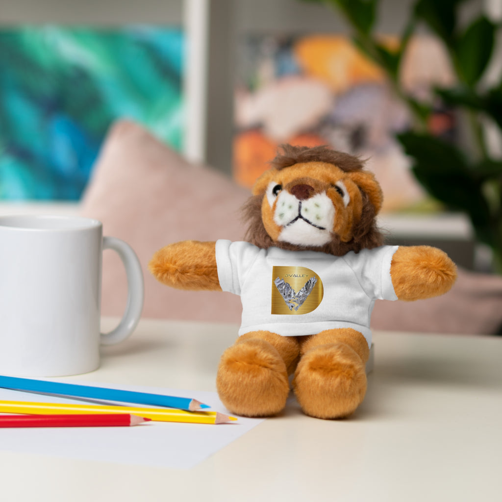 Teddy Bear with 'D'Valley' Gold Heart Tee — Cute Plush Gift for Kids & Loved Ones