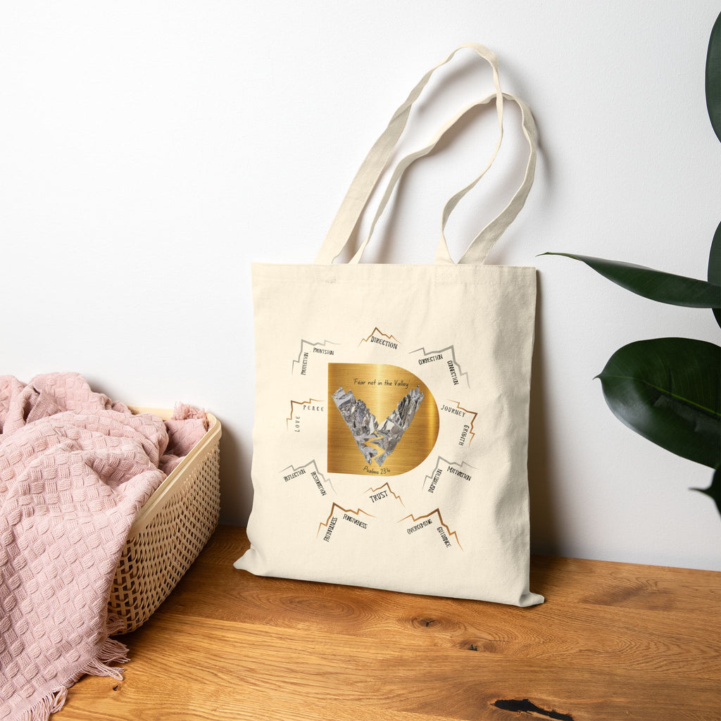 Canvas Tote Bag — Golden Heart Bird Design with Song Lyrics